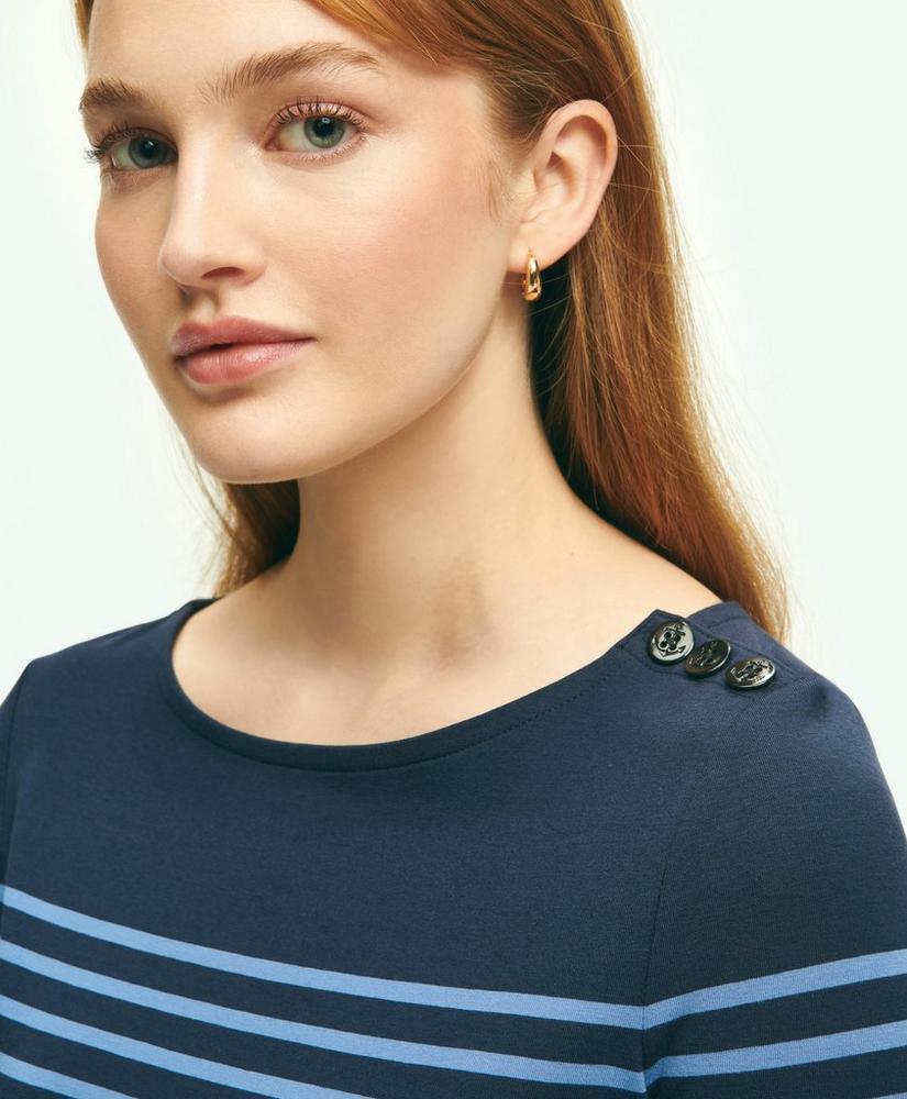 Cotton Modal Mariner Stripe Boatneck Top Product Image