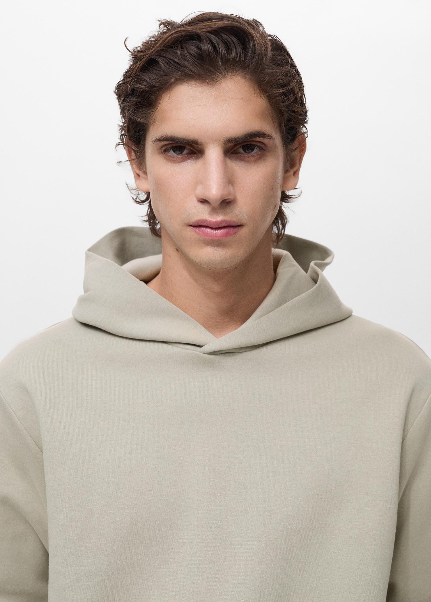 Regular-fit cotton hoodie - Men | MANGO USA Product Image