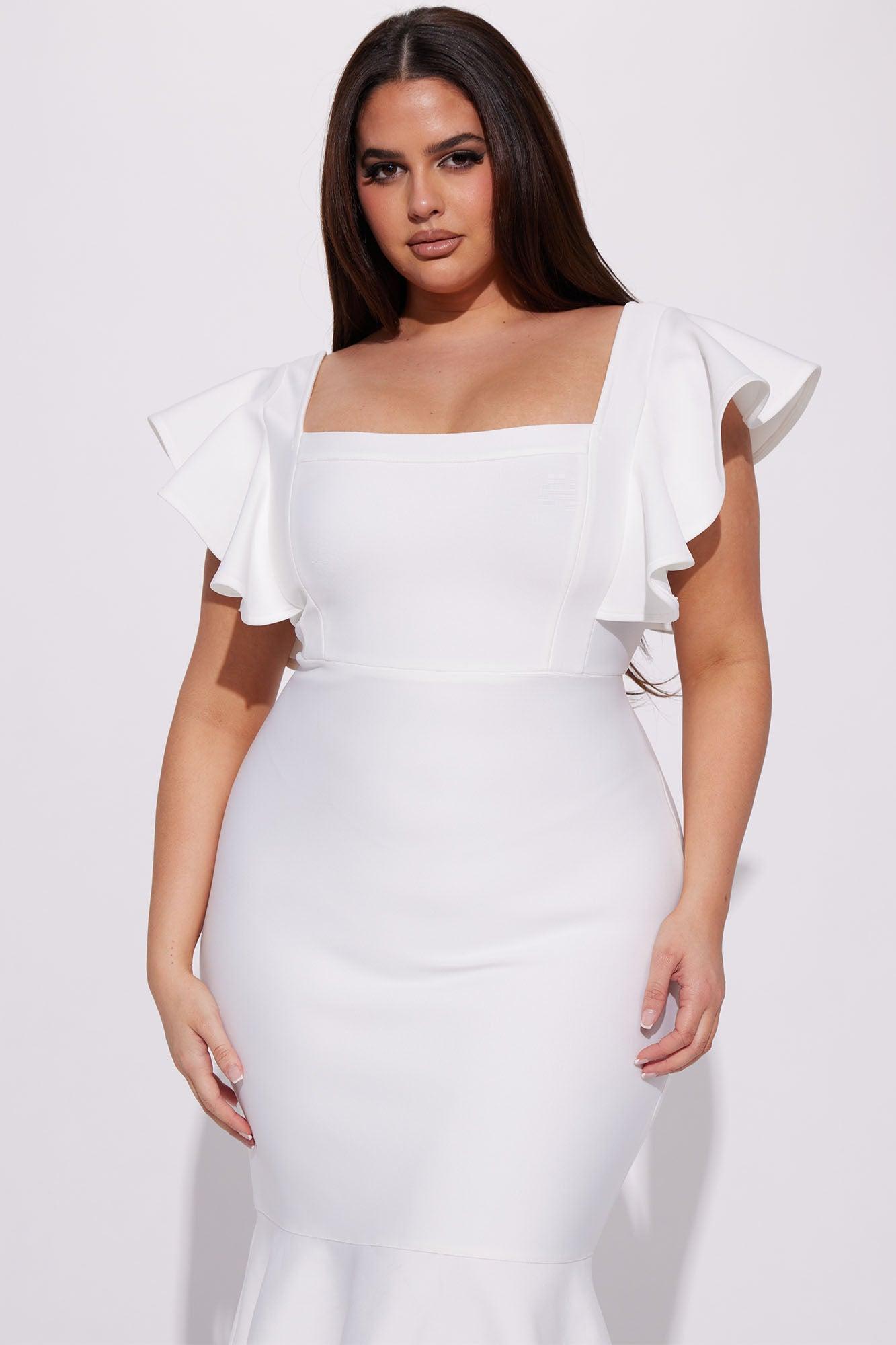 Elyse Bandage Midi Dress - White Product Image