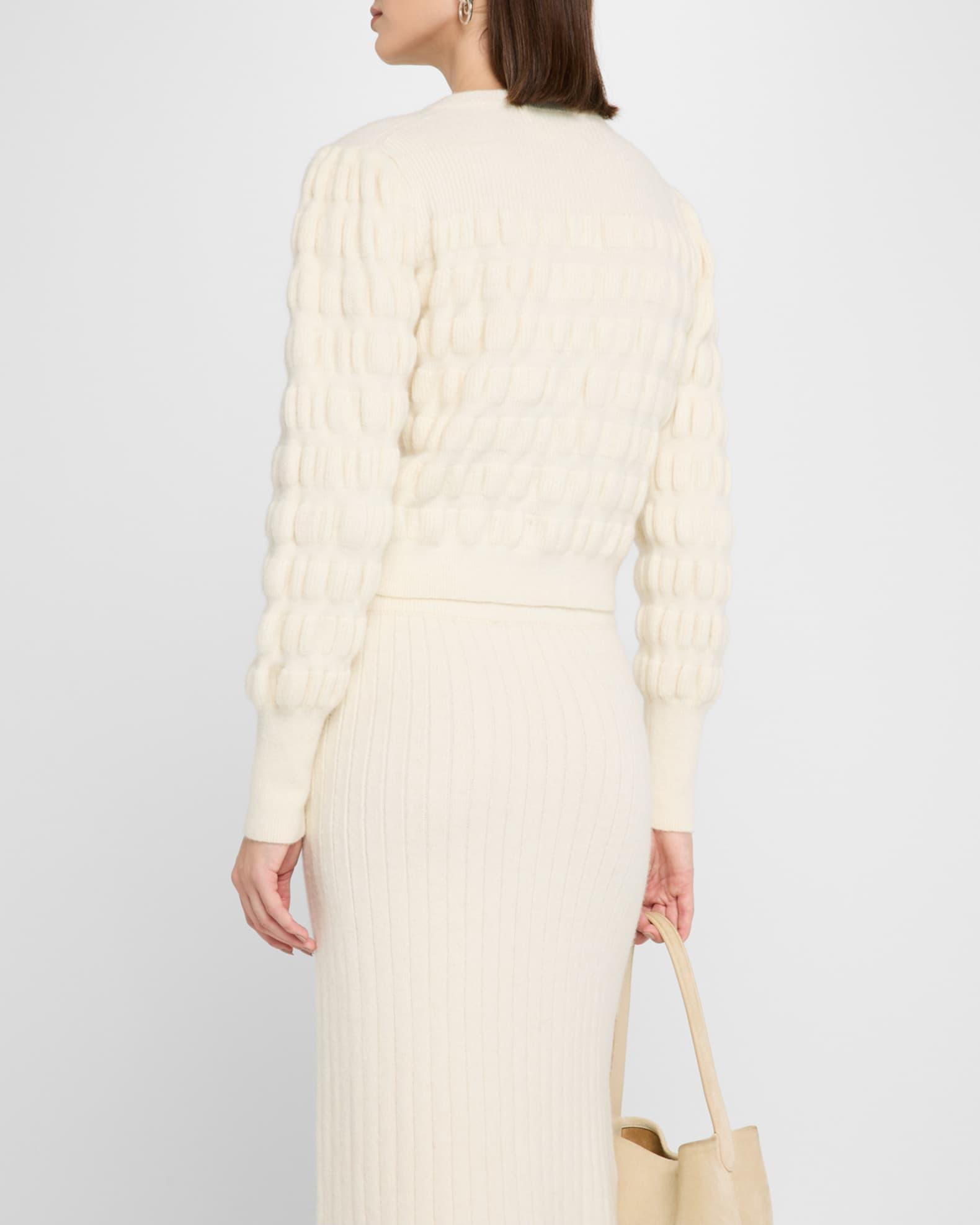 Anna Button-Down Puffy Knit Cardigan Product Image