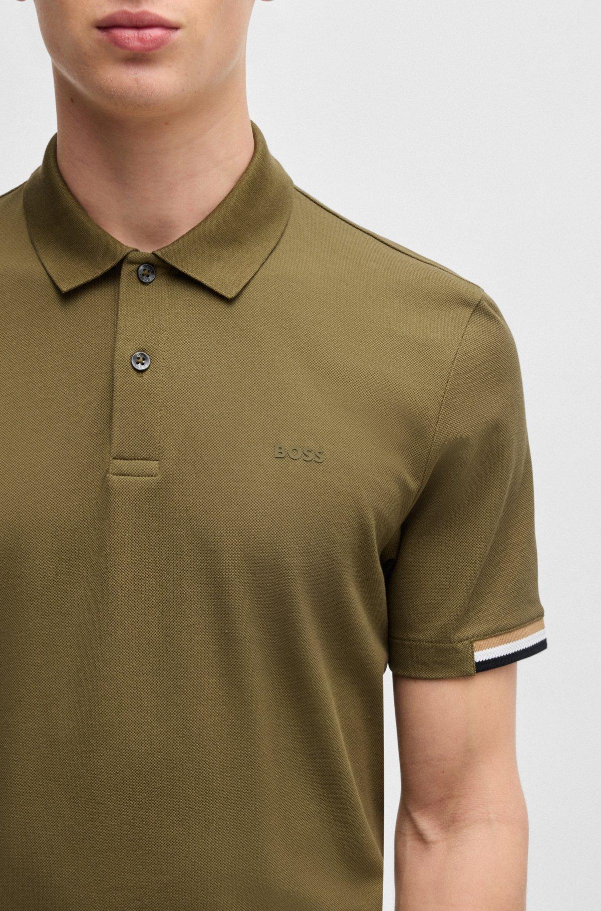 Regular-fit polo shirt with rubberized logo Product Image