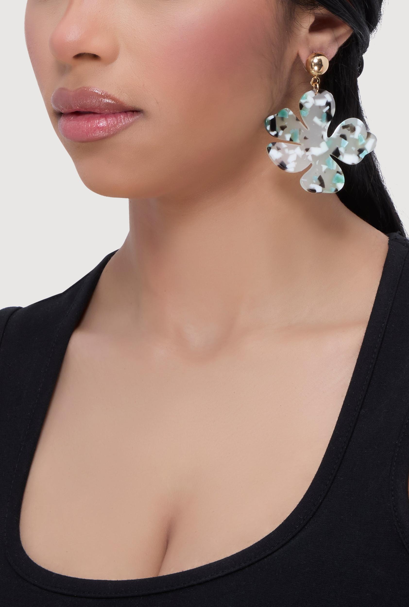 Resin Flower Drop Earrings Female Product Image