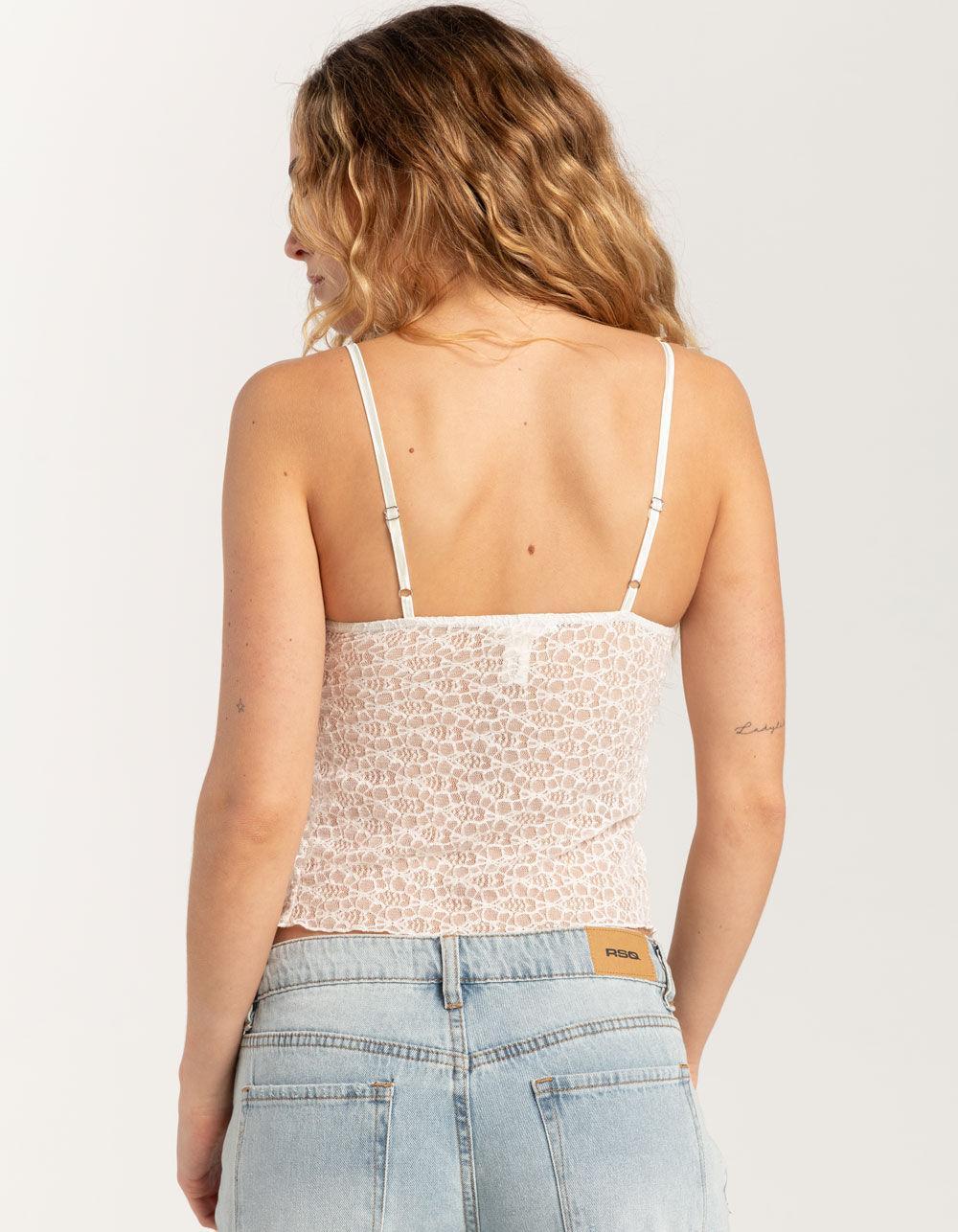 FULL TILT Lace Flyaway Womens Top - IVORY Product Image