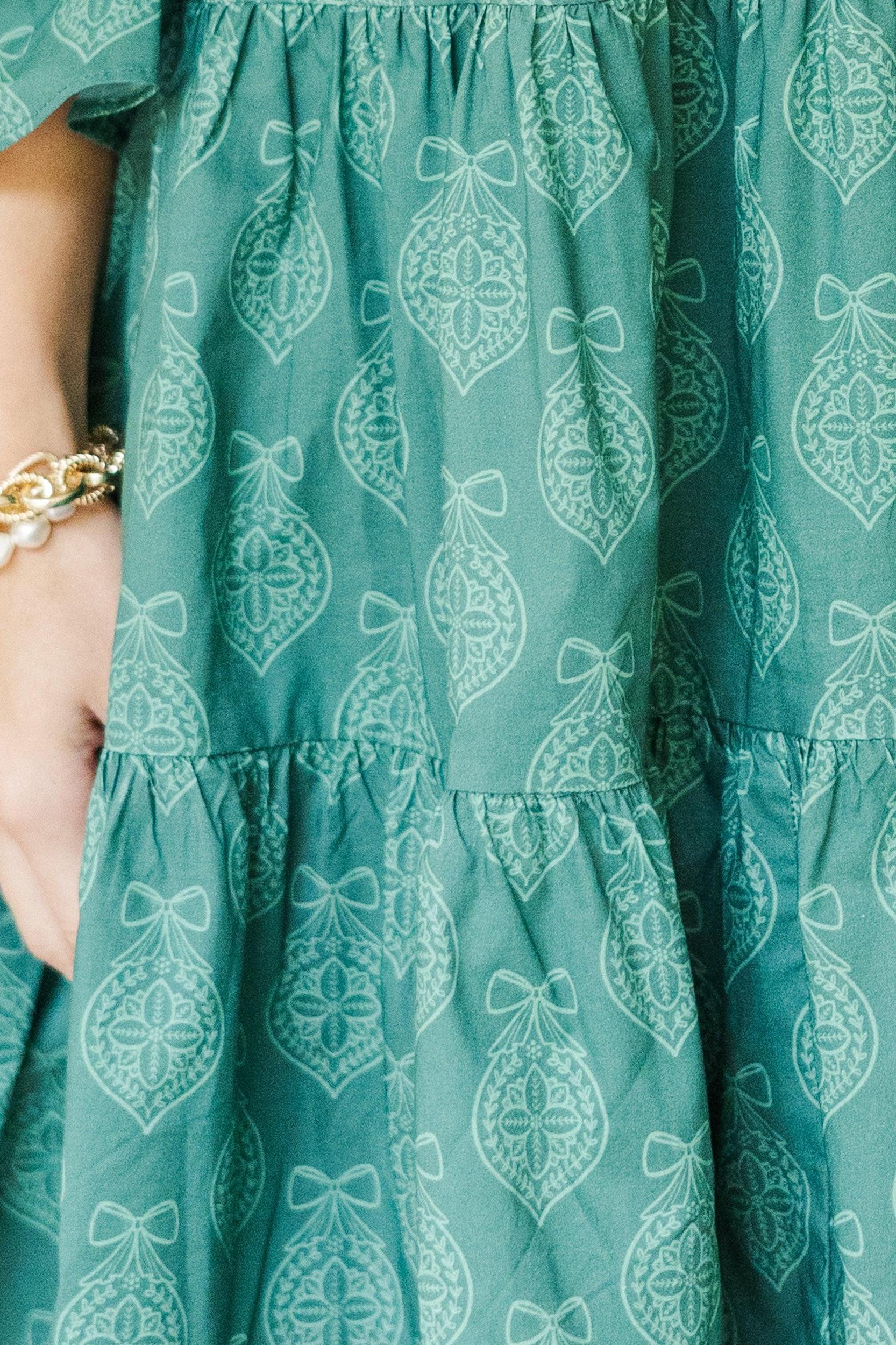 In Your Happy Place Emerald Medallion Print Dress Female Product Image