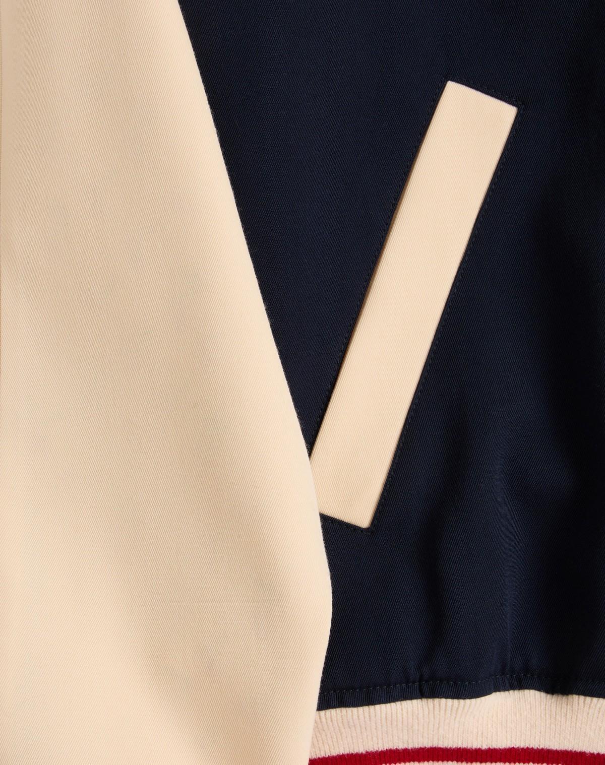 Wool And Cotton Bomber Jacket With Vlogo And Le Chat De La Maison Patch Product Image