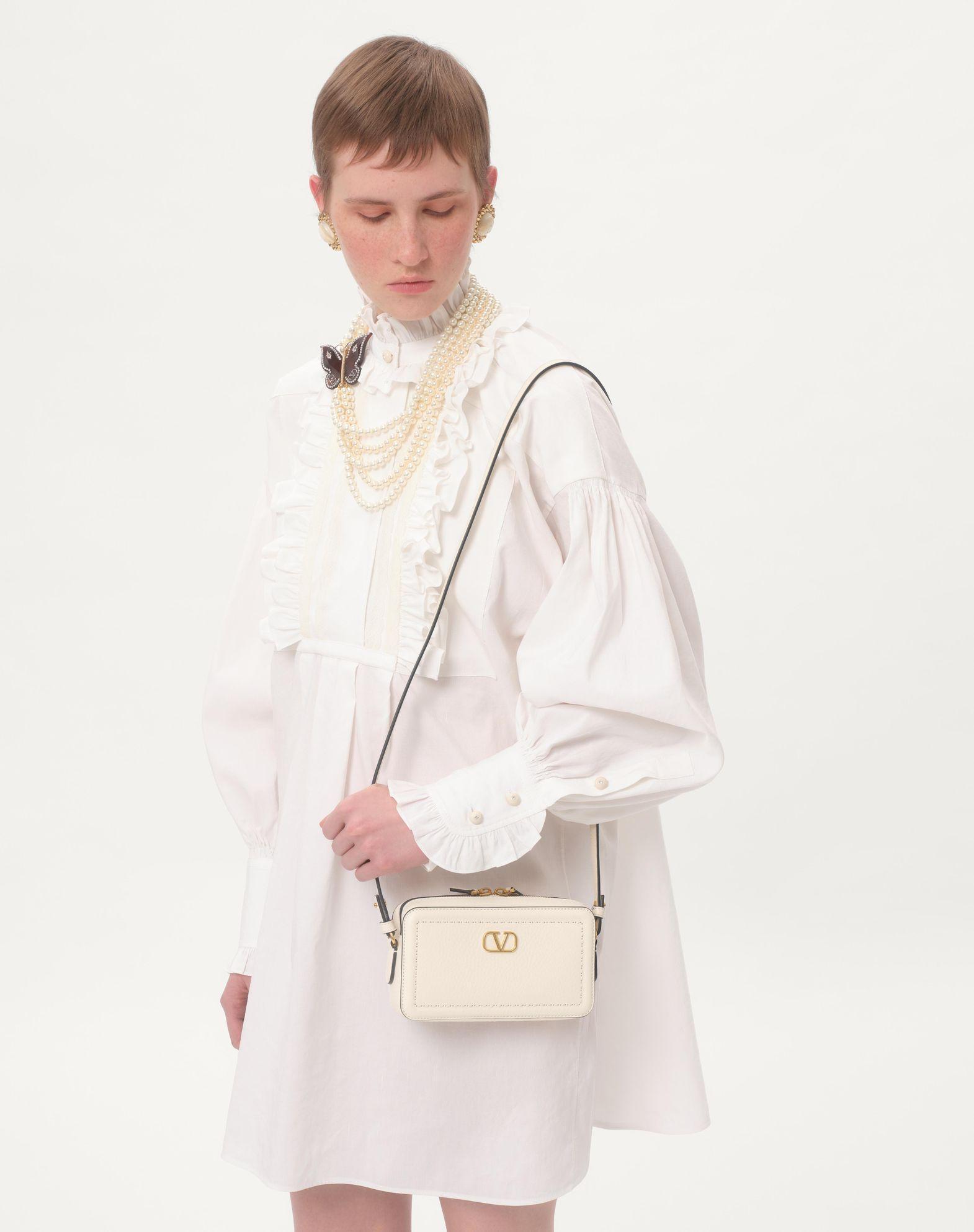 Valentino Garavani Alltime Mini Shoulder Bag In Grainy Calfskin Product Image