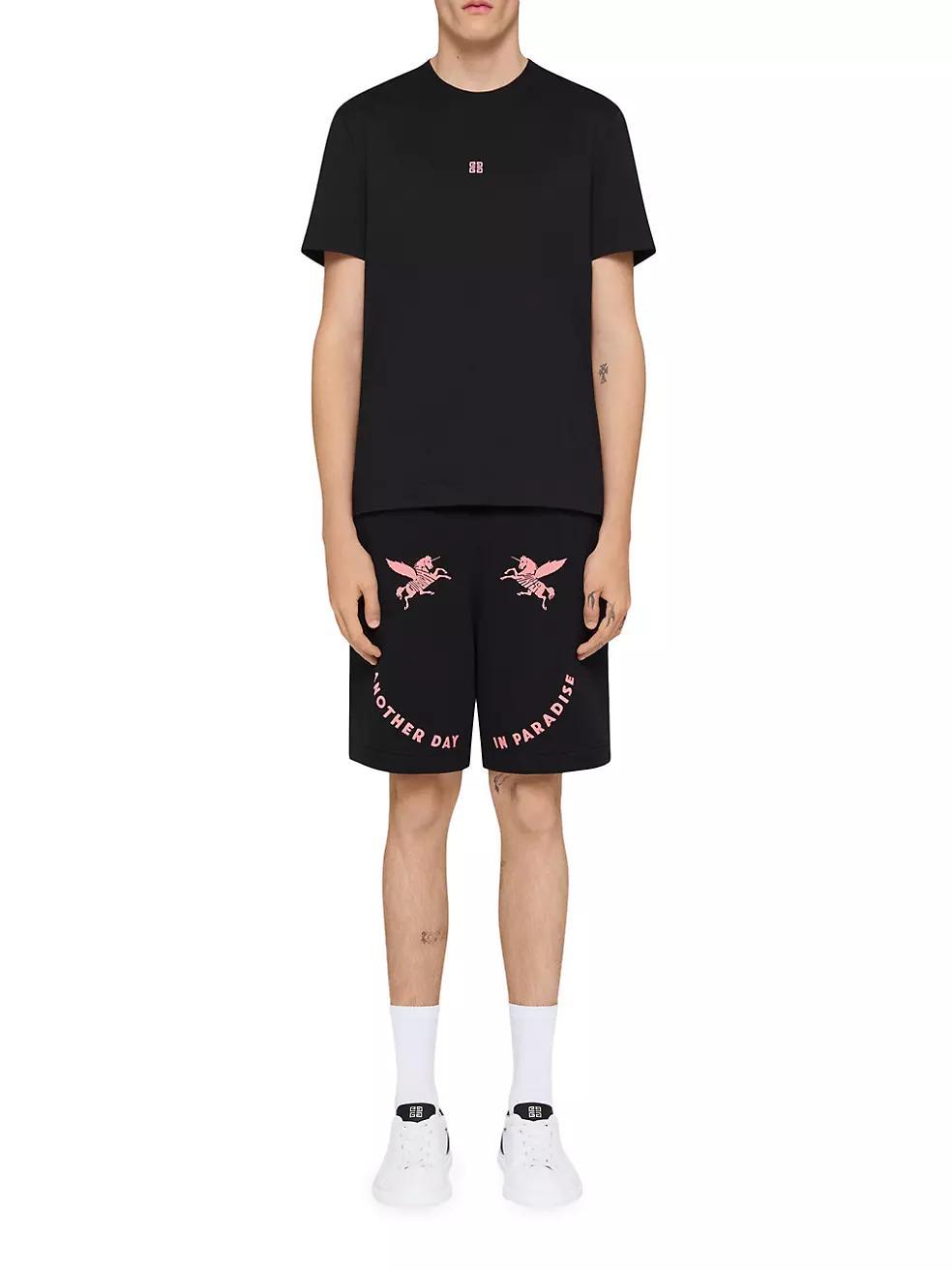 Bermuda Shorts in Fleece with Unicorns Embroidery Product Image