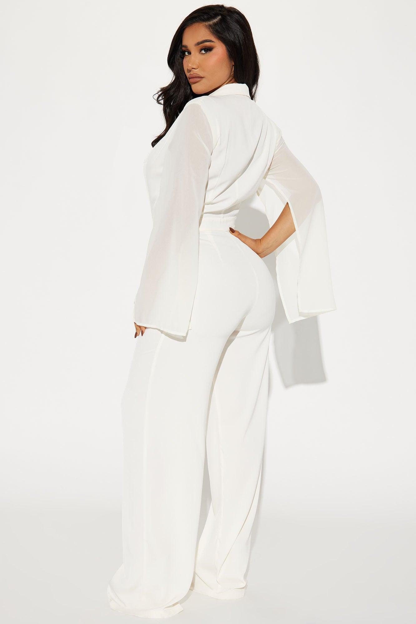 Time To Execute Jumpsuit - Ivory Product Image