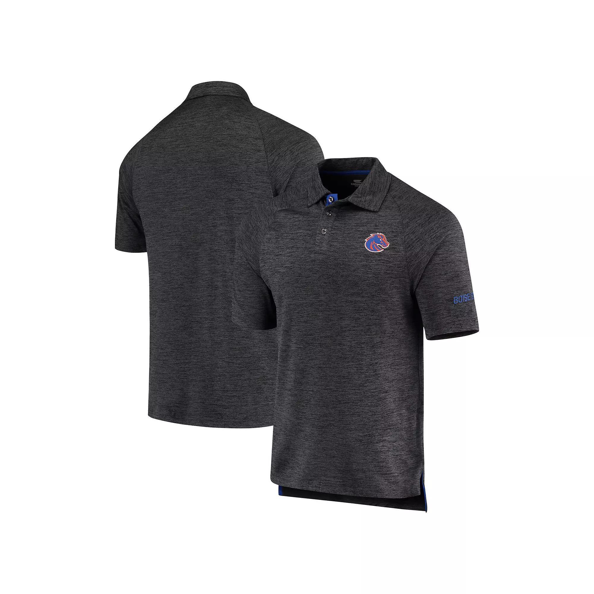 Men's Colosseum Heathered Black Boise State Broncos Down Swing Polo, Size: Small, Charco Product Image