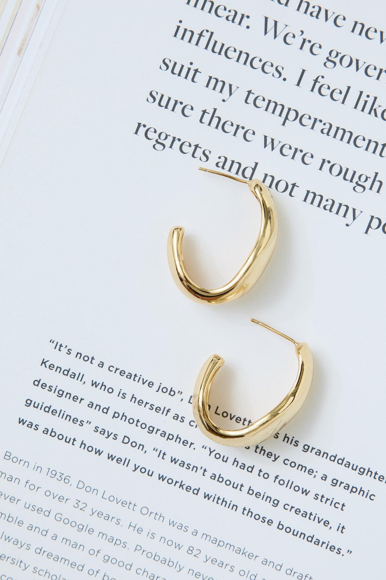 18k Gold Plated Silhouette Earrings Gold Product Image