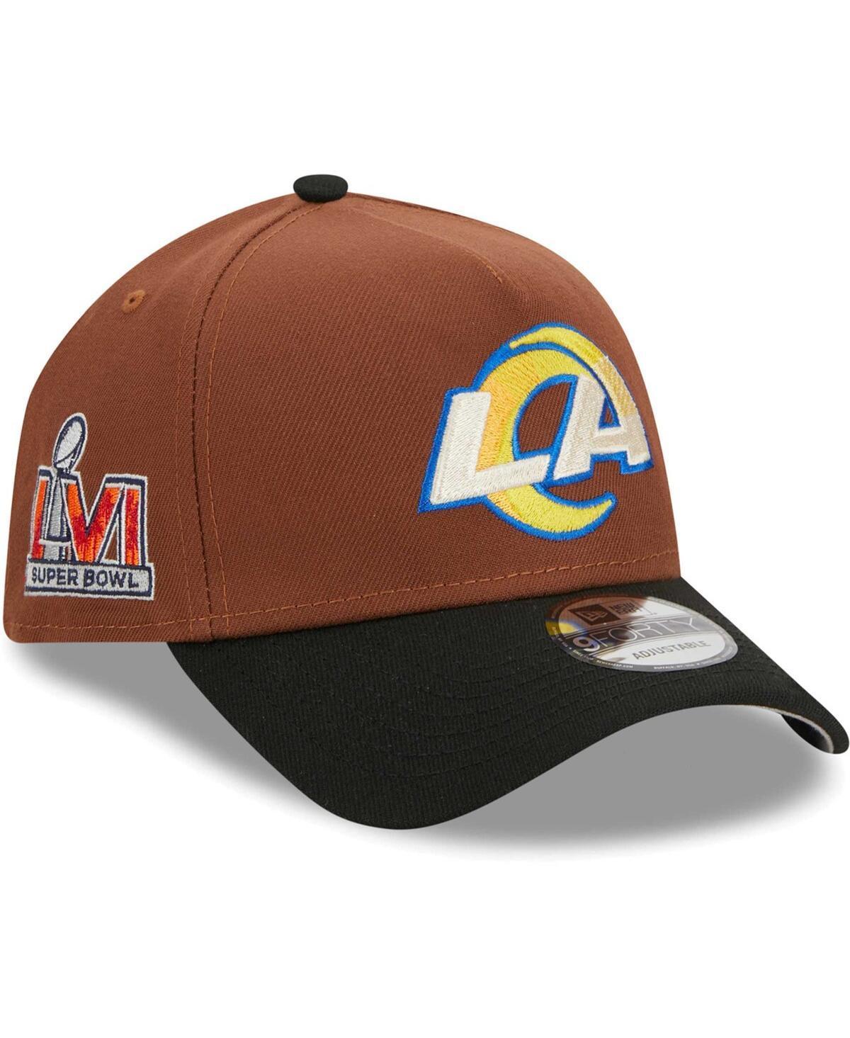Men's New Era Brown/Black Los Angeles Rams Harvest A-Frame Super Bowl LVI 9FORTY Adjustable Hat Product Image