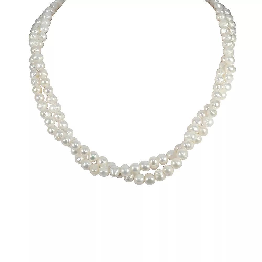 Gemistry Sterling Silver Freshwater Cultured Pearl Double Strand Necklace, Women's, Size: 18", White Product Image