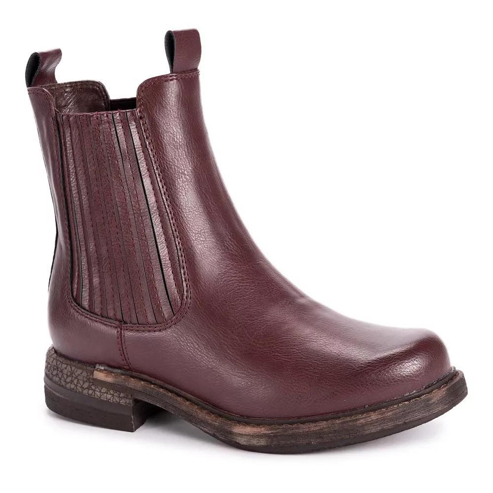 MUK LUKS Spike Madison Womens Chelsea Boots Red Product Image
