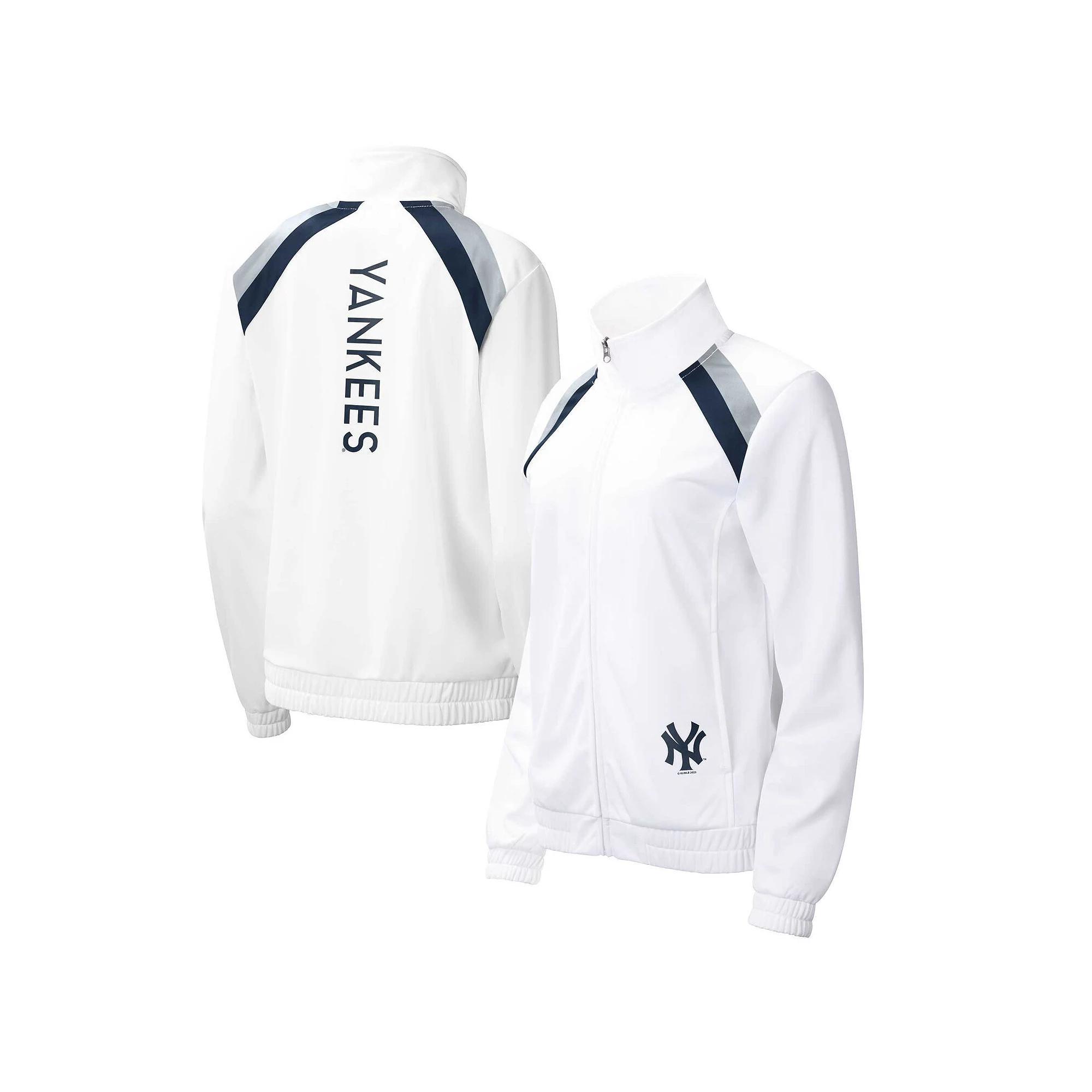 Women's G-III 4Her by Carl Banks White New York Yankees Red Flag Full-Zip Track Jacket, Size: Small Product Image
