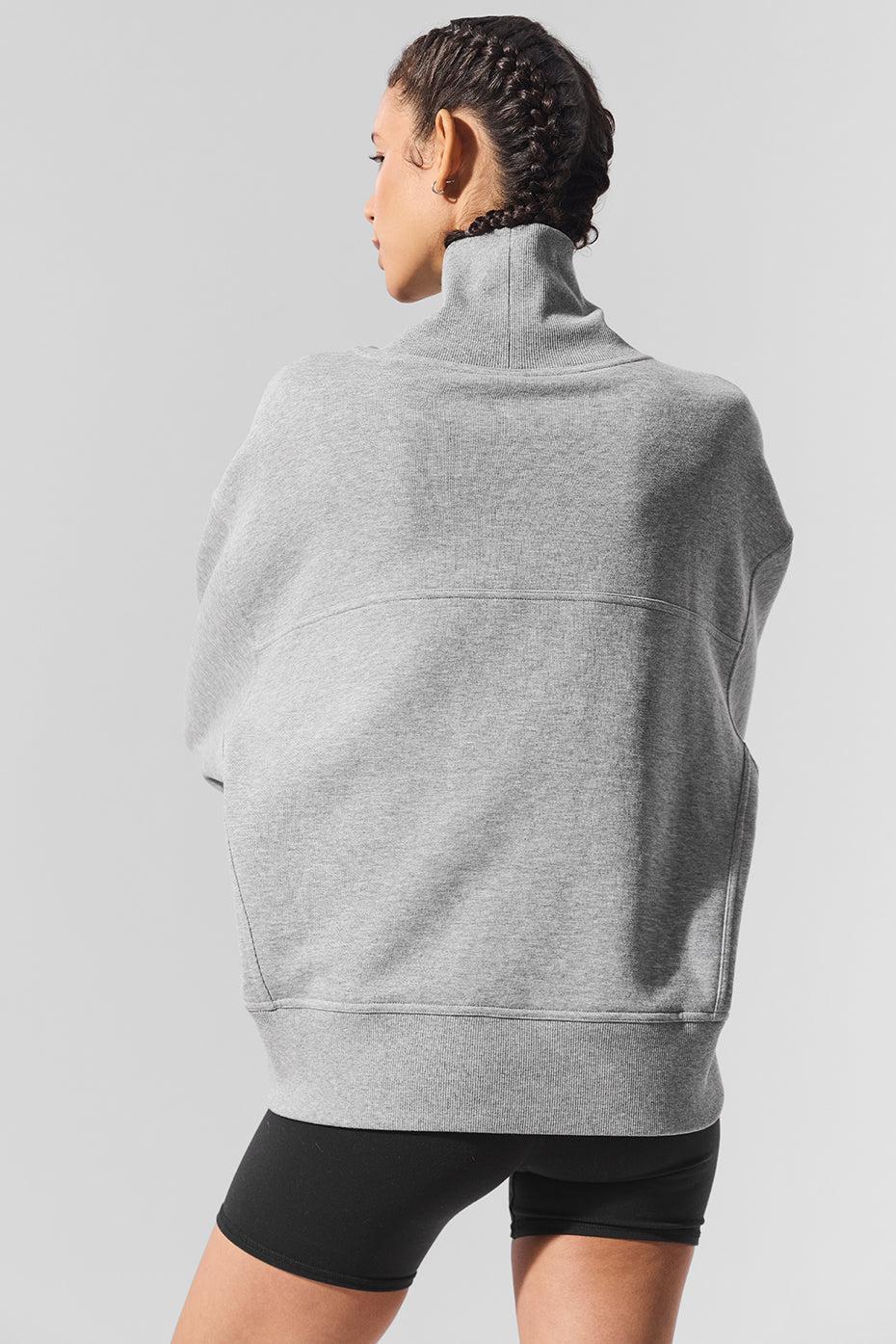 Hazy Mock Neck Pullover - Dark Athletic Heather Grey Product Image