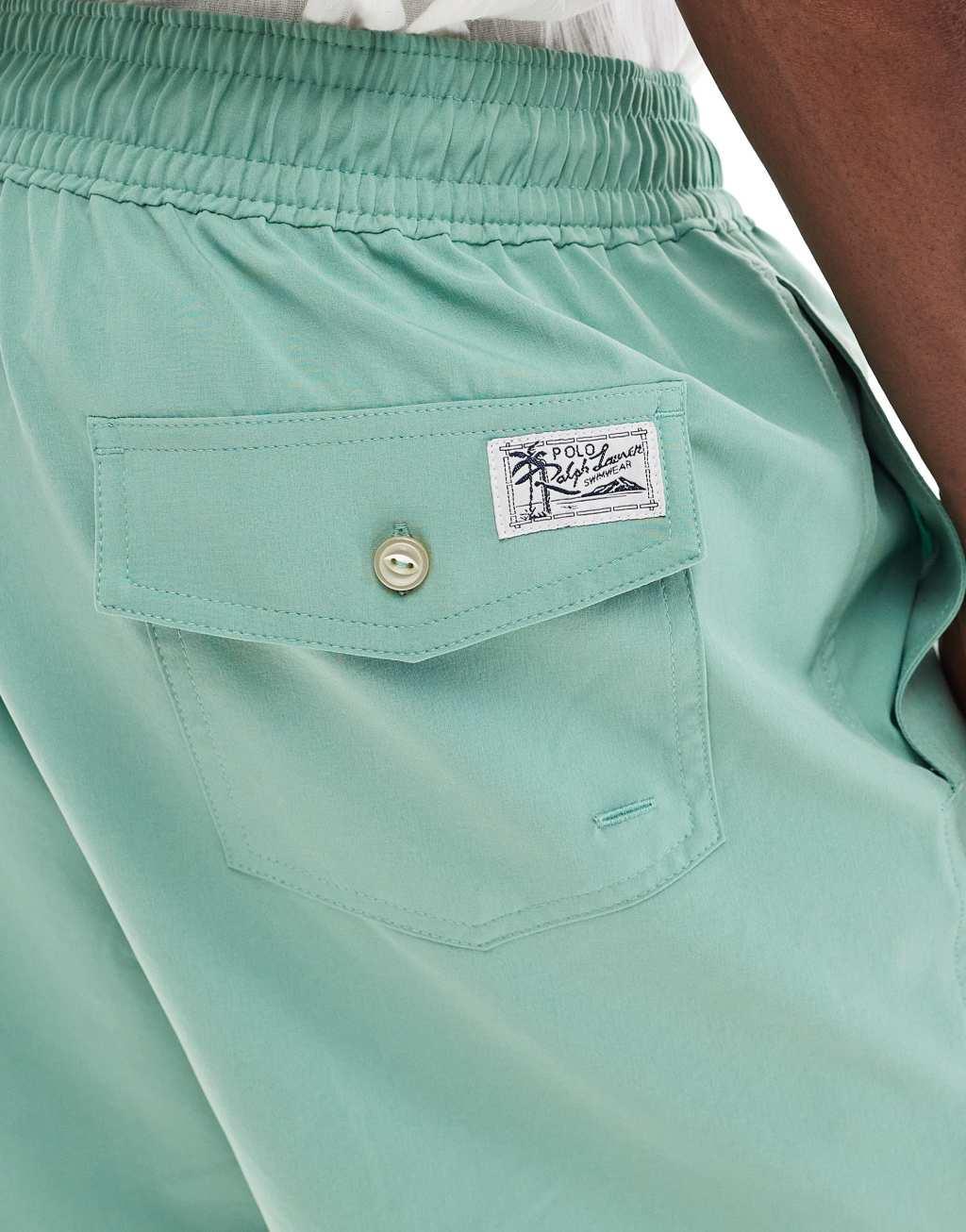 Polo Ralph Lauren Traveler icon logo swim shorts in light green Product Image
