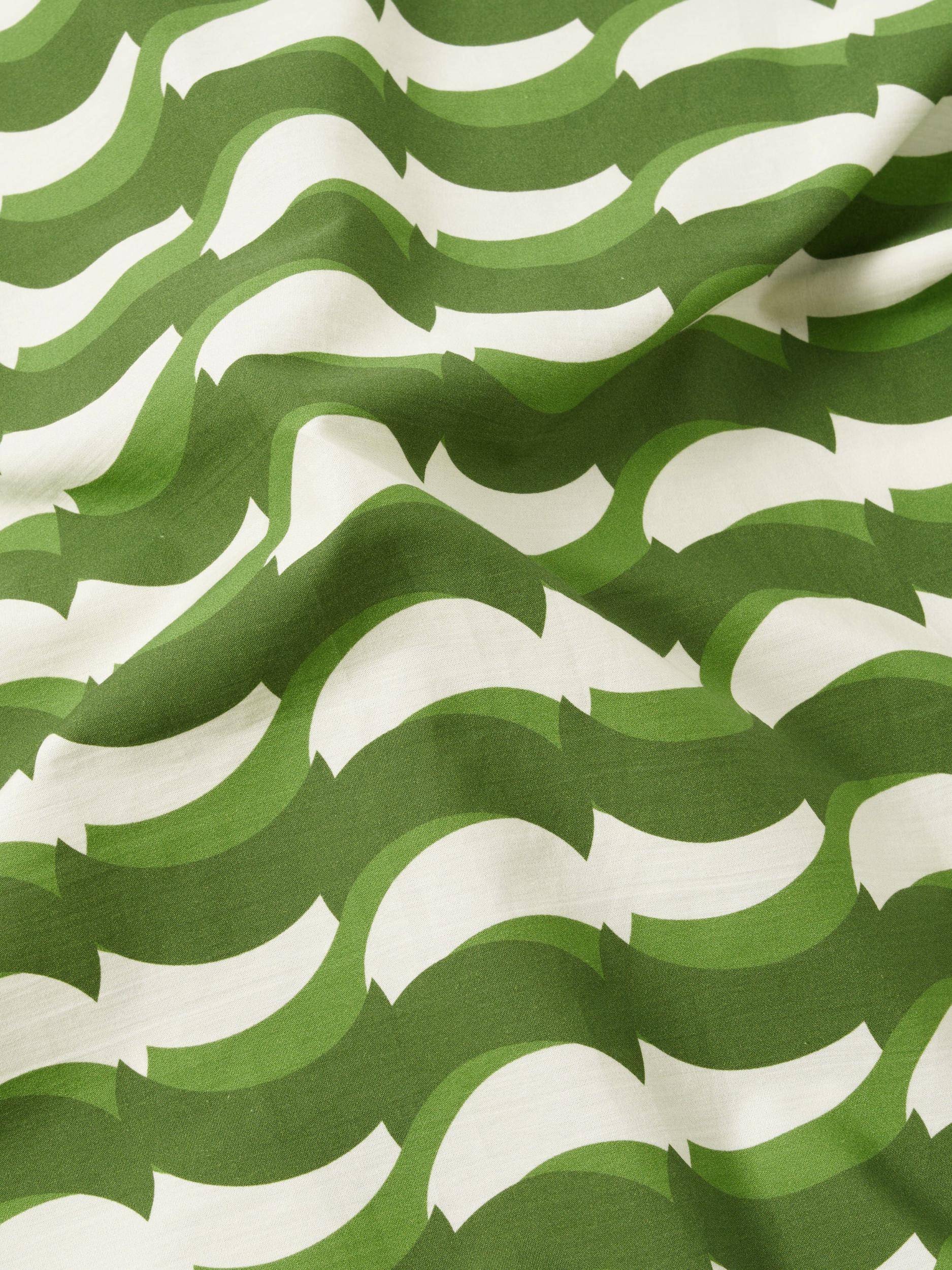 Green Geo Wave Print Cotton Road Shirt Product Image