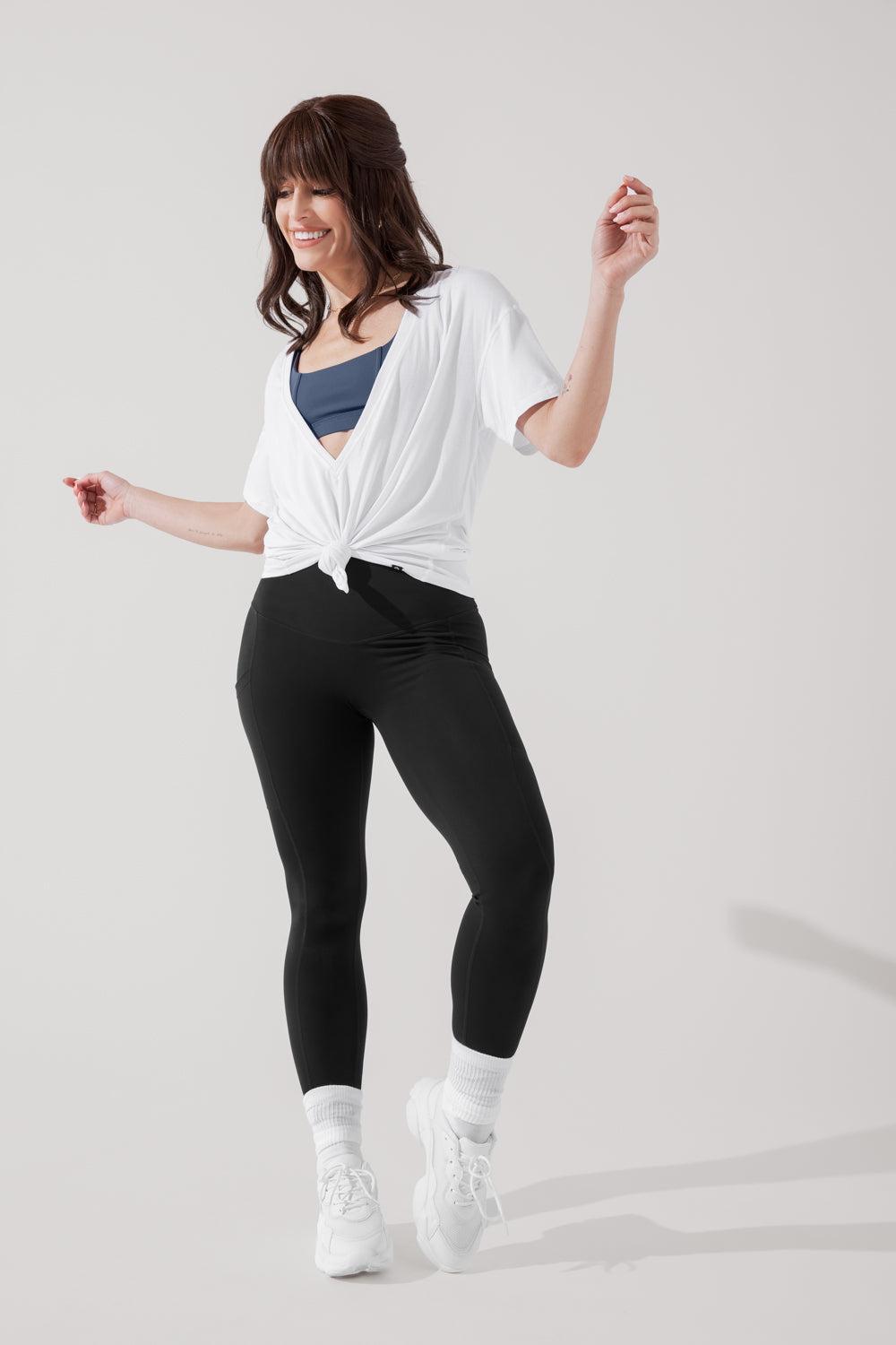 Daring Deep V Tee - White Product Image