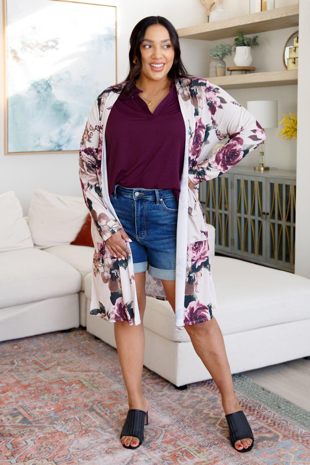 Callie High Rise Adjustable Button Cutoff Shorts (Online Exclusive) Product Image