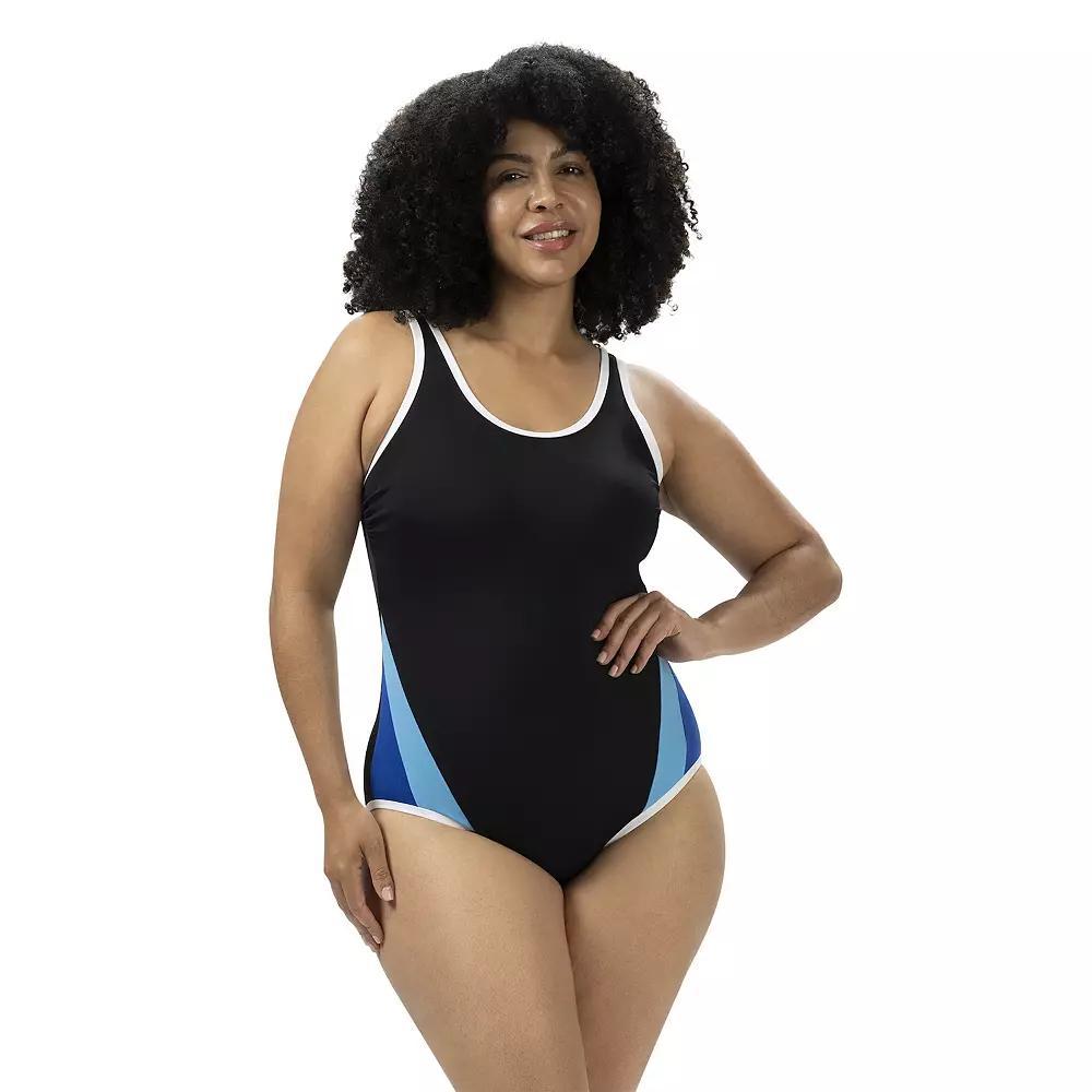Women's Dolfin Aquashape Color Block Scoopback One-Piece Swimsuit, Size: 10, Blue Product Image