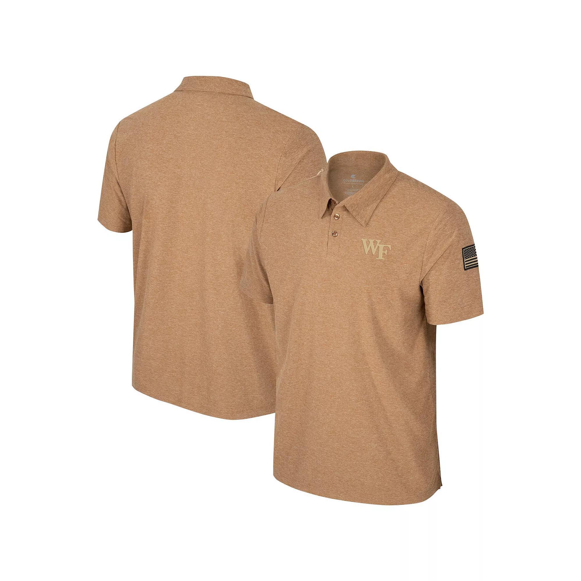 Men's Colosseum Khaki Nebraska Huskers OHT Military Appreciation Cloud Jersey Desert Polo, Size: Large, Beig K Product Image
