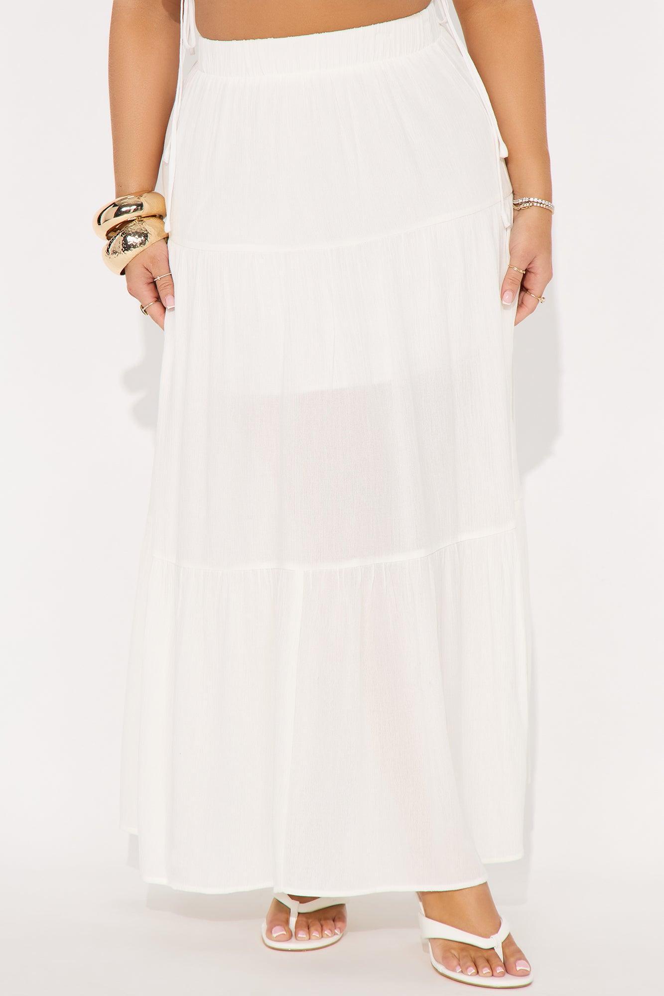 Julia Tiered Gauze Maxi Skirt - Ivory Product Image