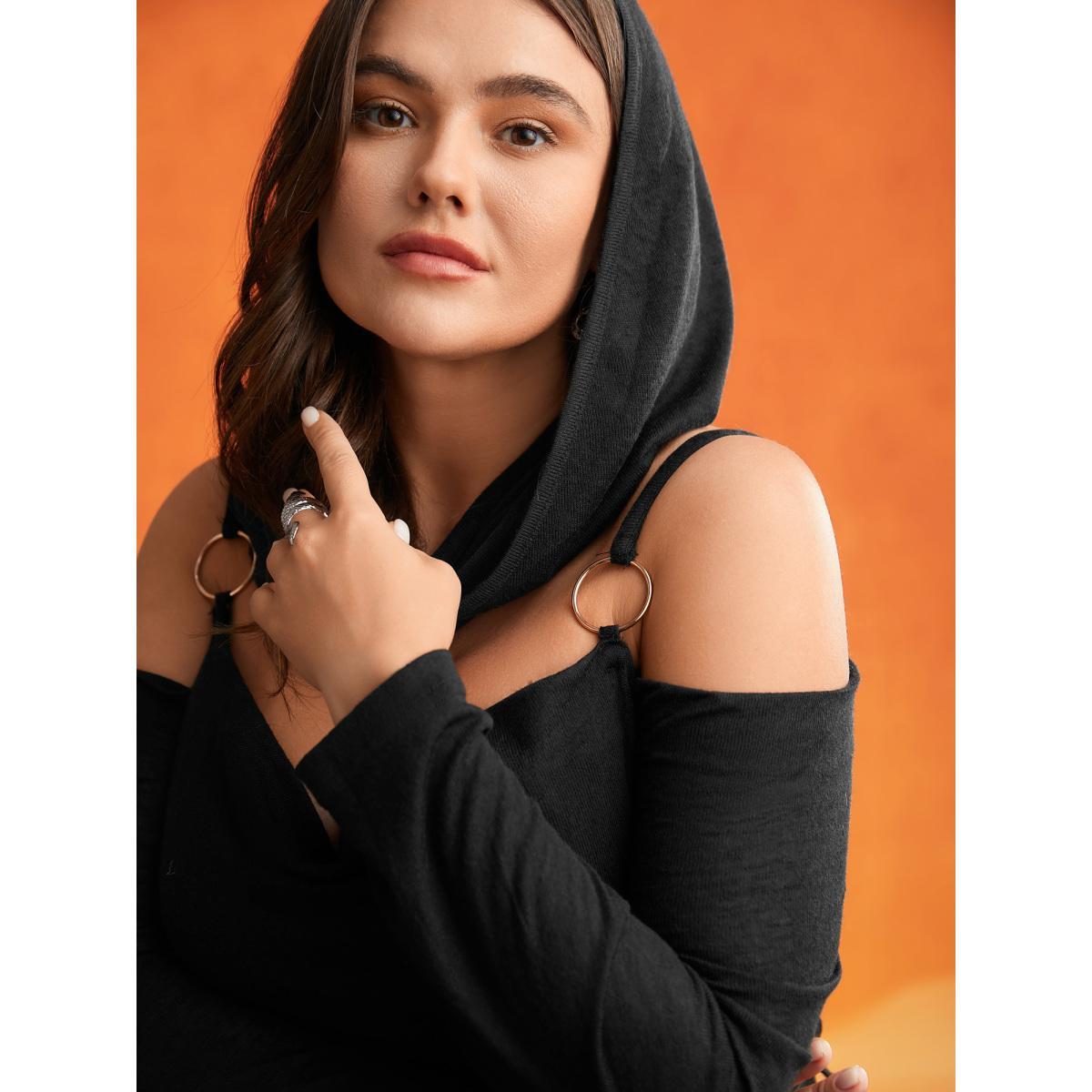 Plus Size Obsidian Side Slit Accents Maxi Dress Black Women Cocktail Belted Party Curvy Bloomchic 10/M Product Image