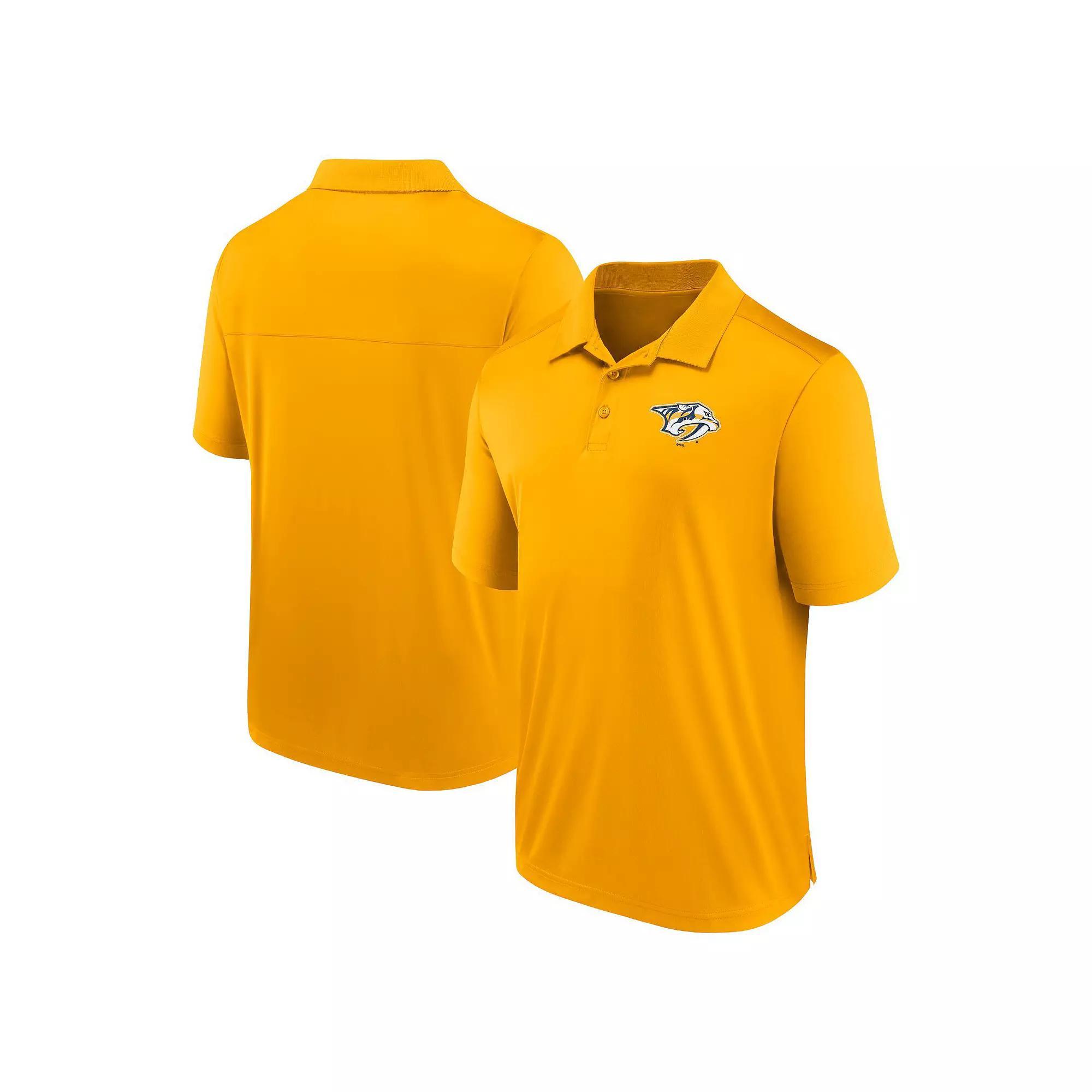 Men's Fanatics Branded  Gold Nashville Predators Left Side Block Polo, Size: Medium, Pdt Gold Product Image