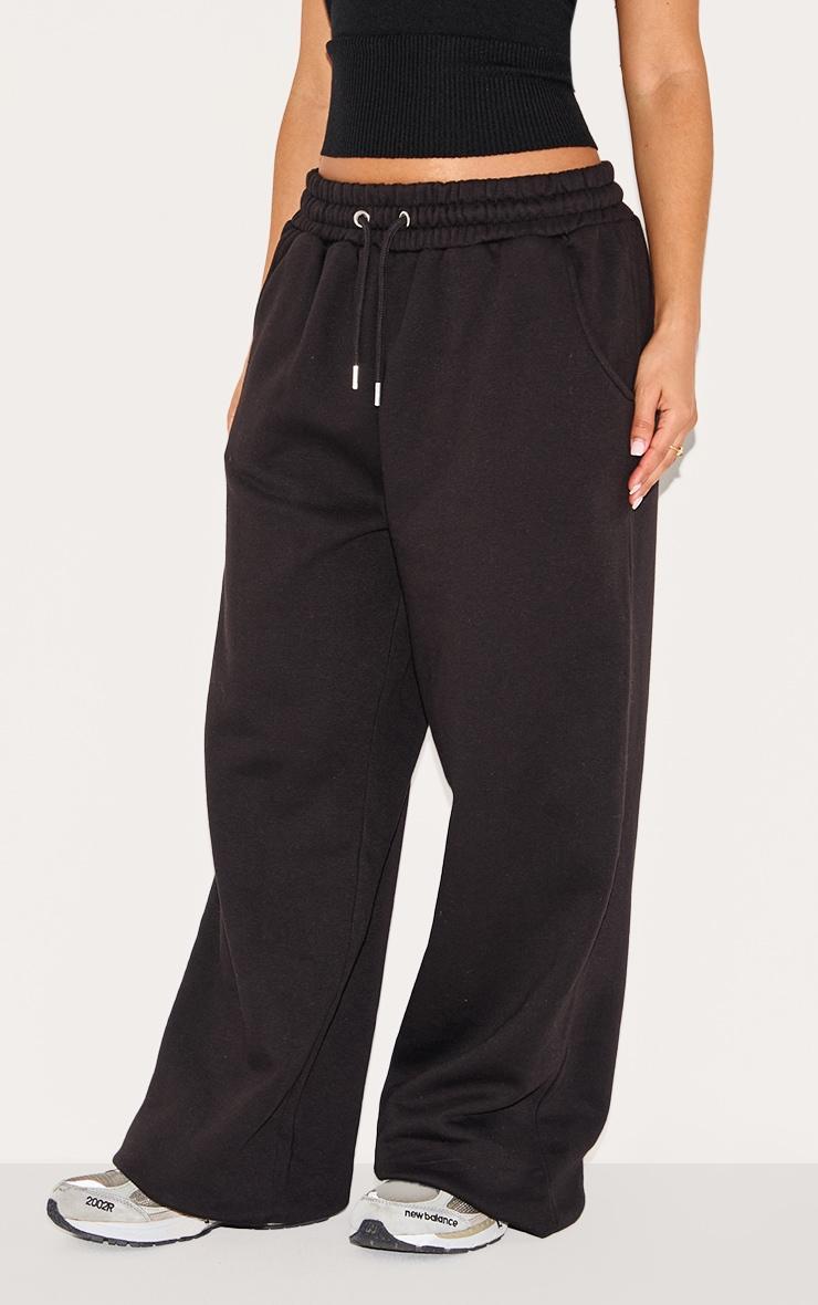 Petite Black Wide Leg Drawstring Sweatpants Product Image