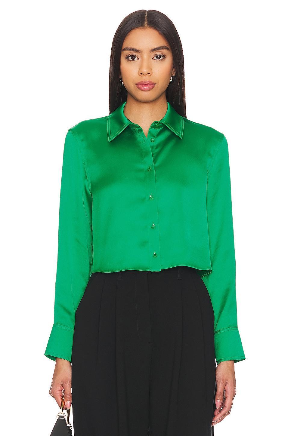 Leon Crop Button Down Alice + Olivia Product Image