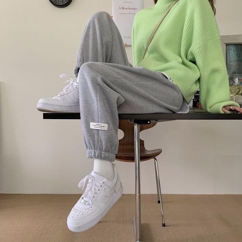 Mid Rise Plain Harem Sweatpants Product Image