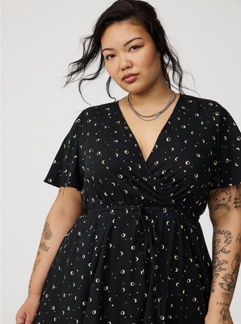 Mini Flutter-Sleeve Surplice Dress Product Image