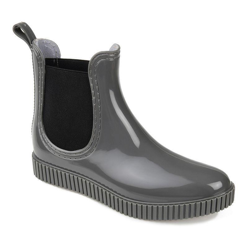 Journee Collection Drip Womens Waterproof Rain Boots Brown Product Image