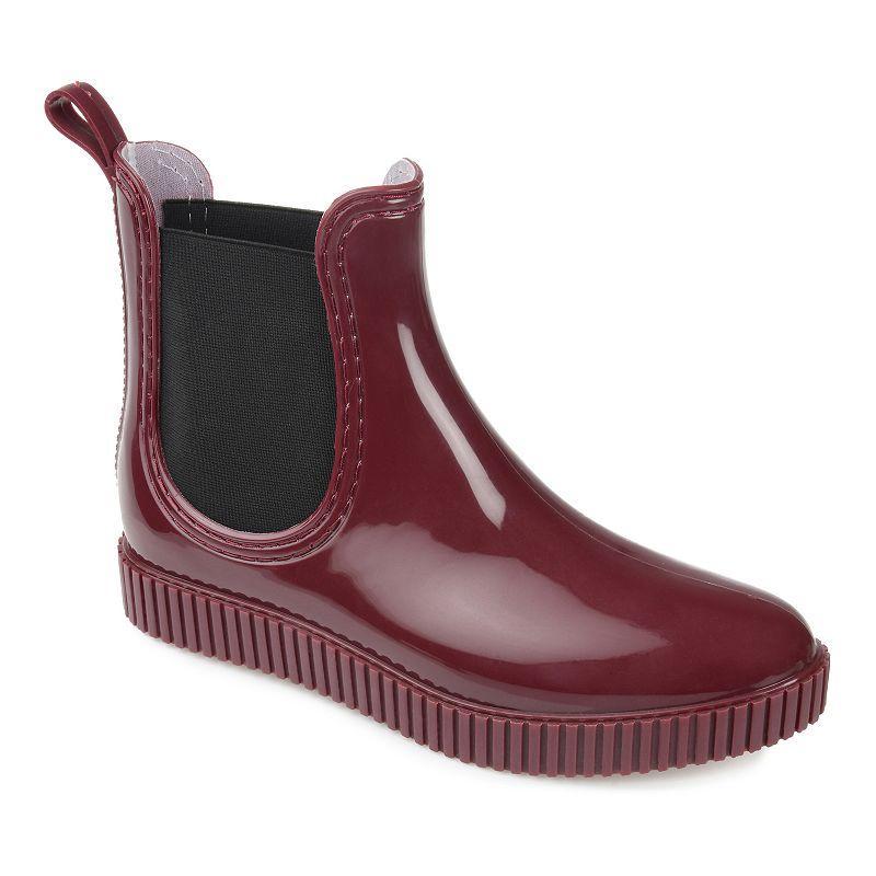Journee Collection Drip Womens Waterproof Rain Boots Brown Product Image