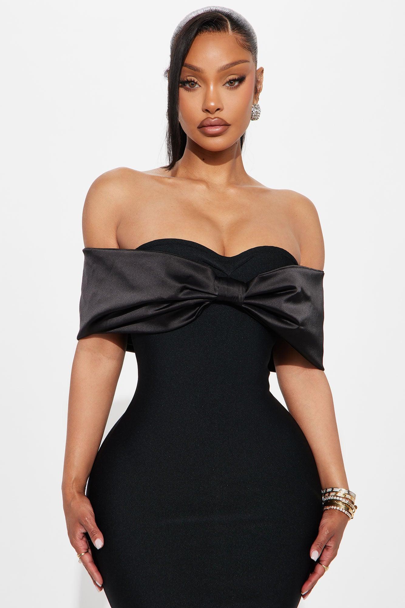 Pretty Privilege Bandage Midi Dress - Black Product Image