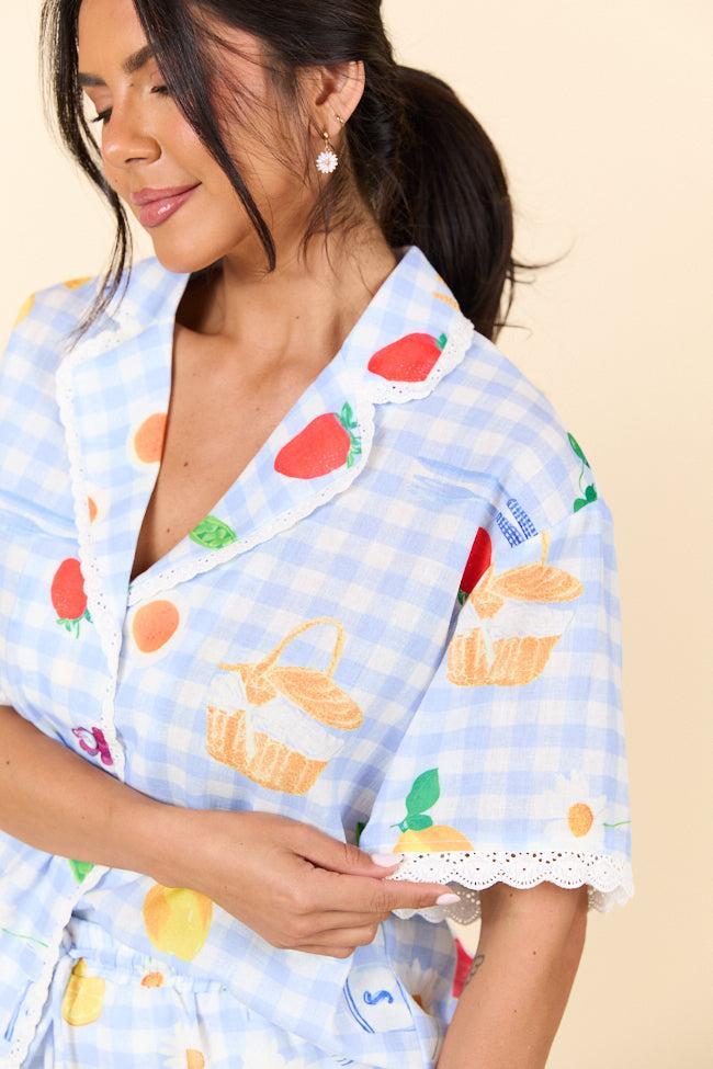 Picnic After Dark Blue Pajama Set SALE Product Image