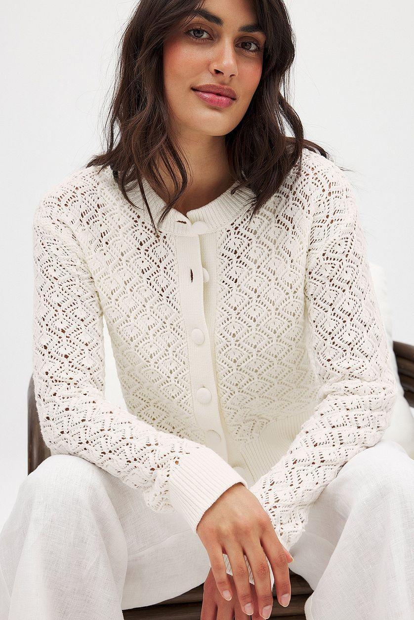 Knitted Pointelle Cardigan Product Image
