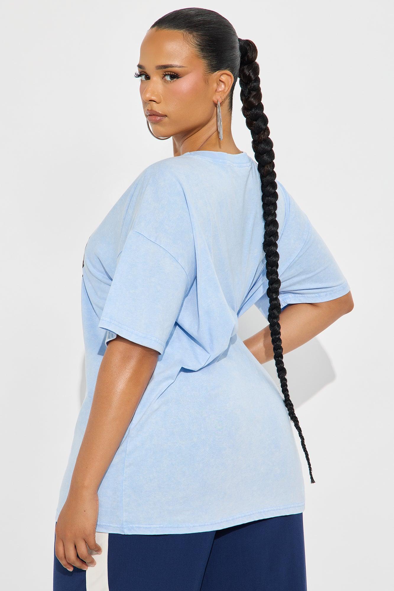 I Love LA Washed Oversized Tee - Light Blue Female Product Image