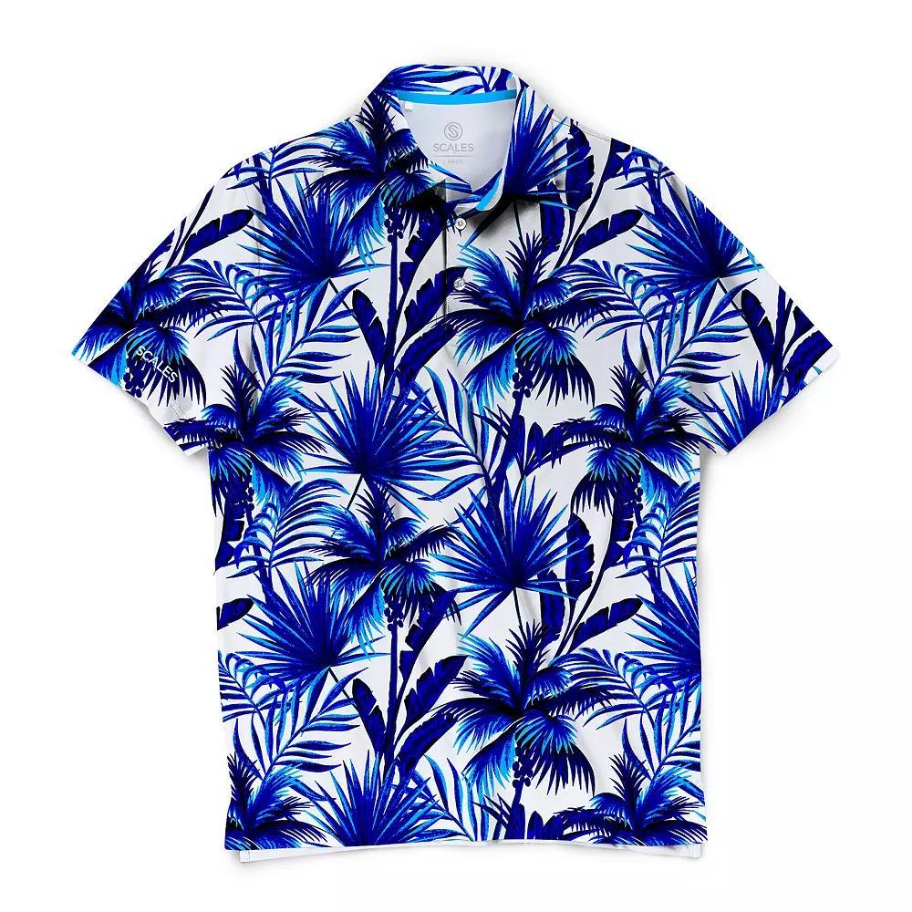Men's SCALES Offshore Clubhouse Collection Golf Polo Shirt, Size: Medium, Silver Product Image