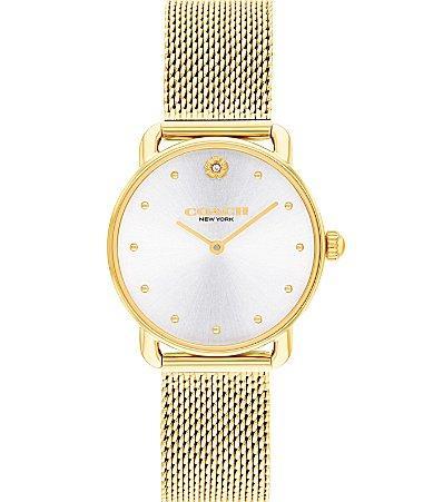 COACH Womens Elliot Silver Dial Quartz Analog Mesh Bracelet Watch Product Image
