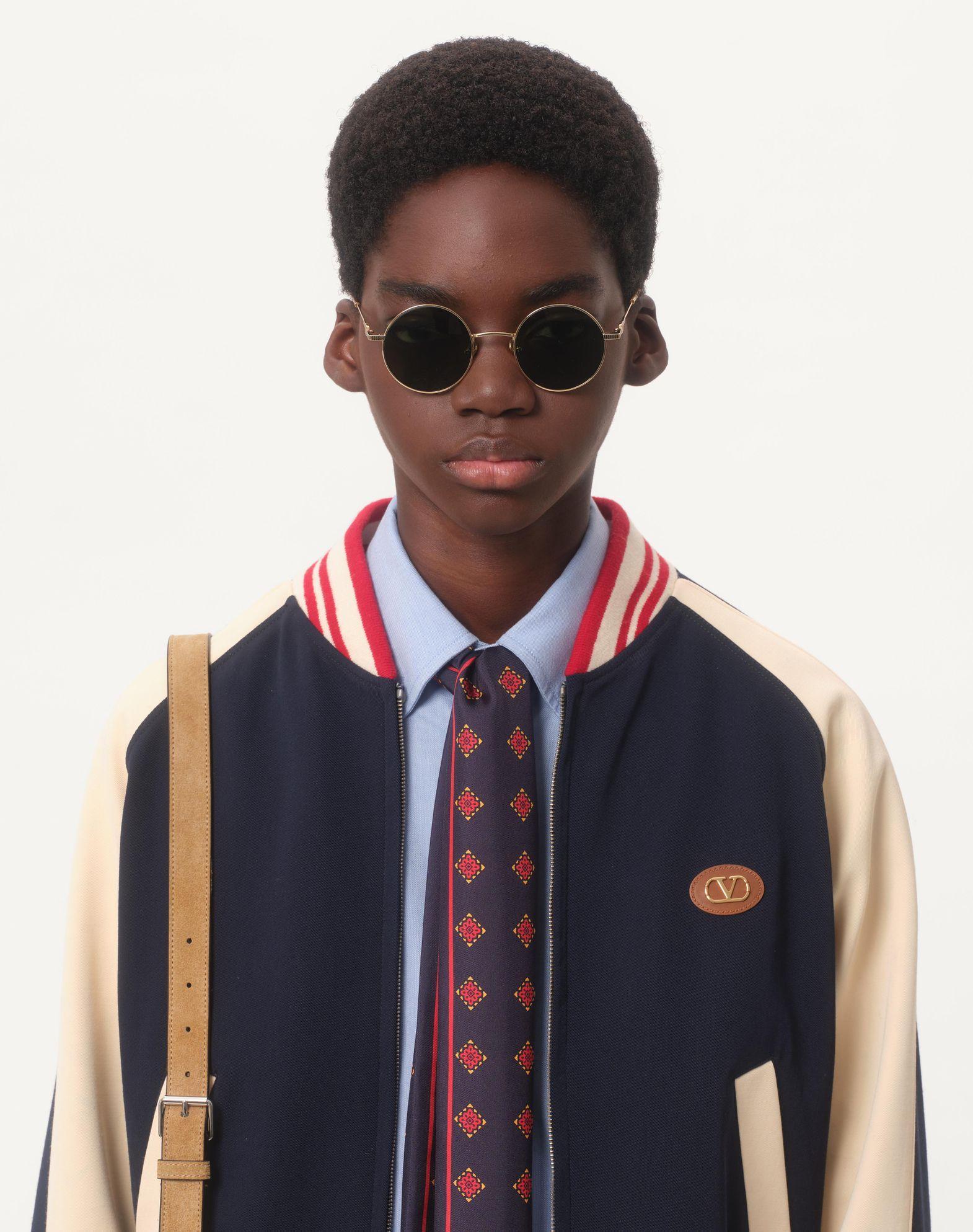 Wool And Cotton Bomber Jacket With Vlogo And Le Chat De La Maison Patch Product Image