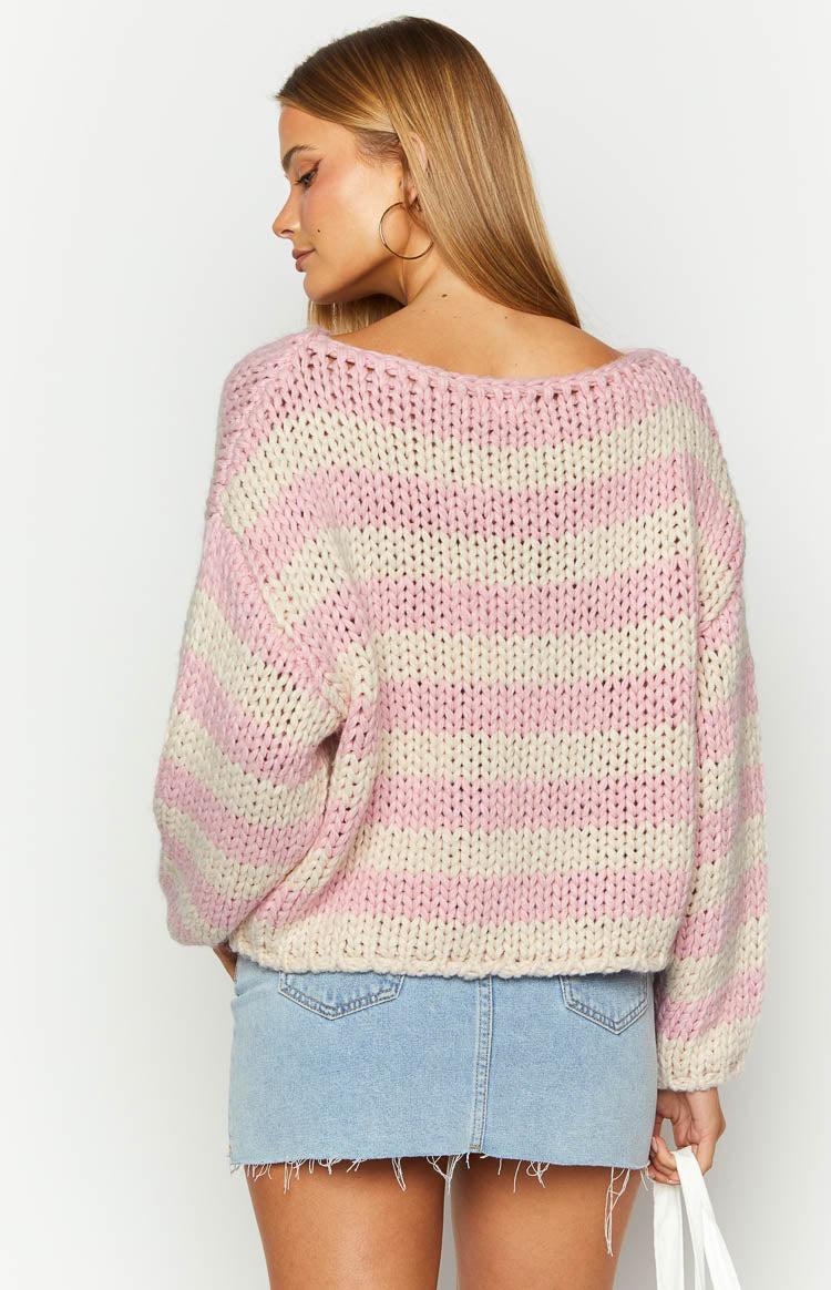 Bea Pink Striped Sweater Product Image