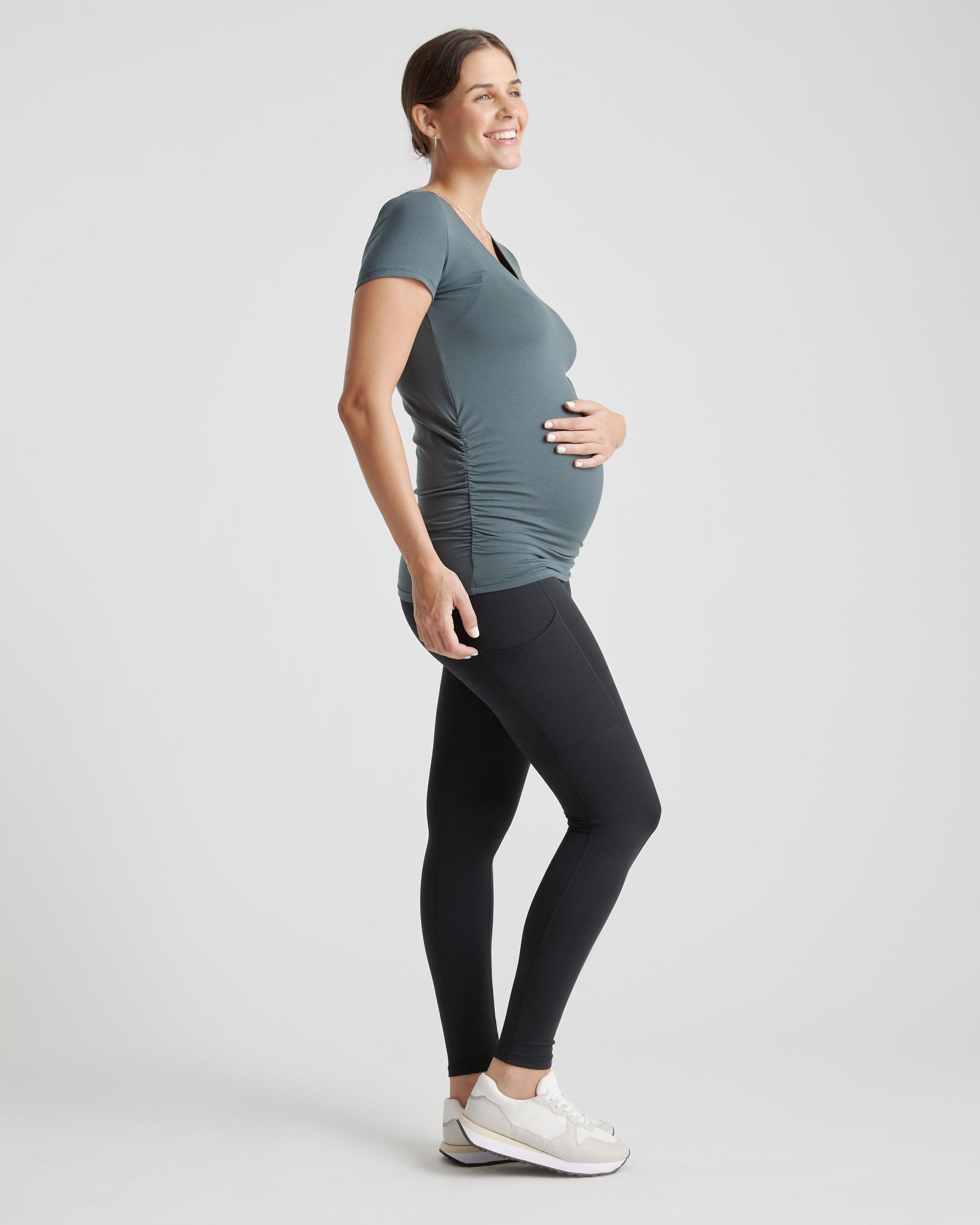 Quince | Women's Tencel Jersey Maternity Ruched T-Shirt 2-Pack Lenzing Modal Product Image