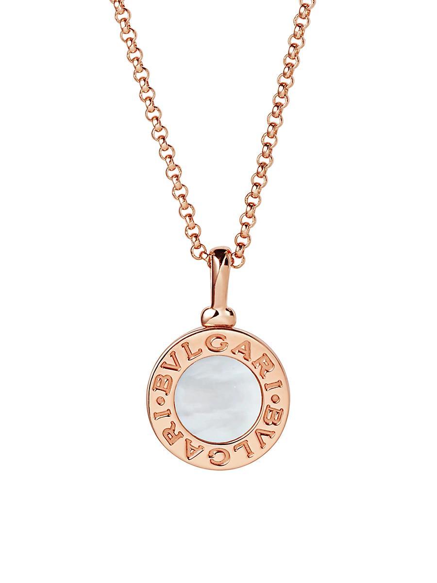 Womens Classic 18K Rose Gold & Mother-of-Pearl Pendant Necklace Product Image