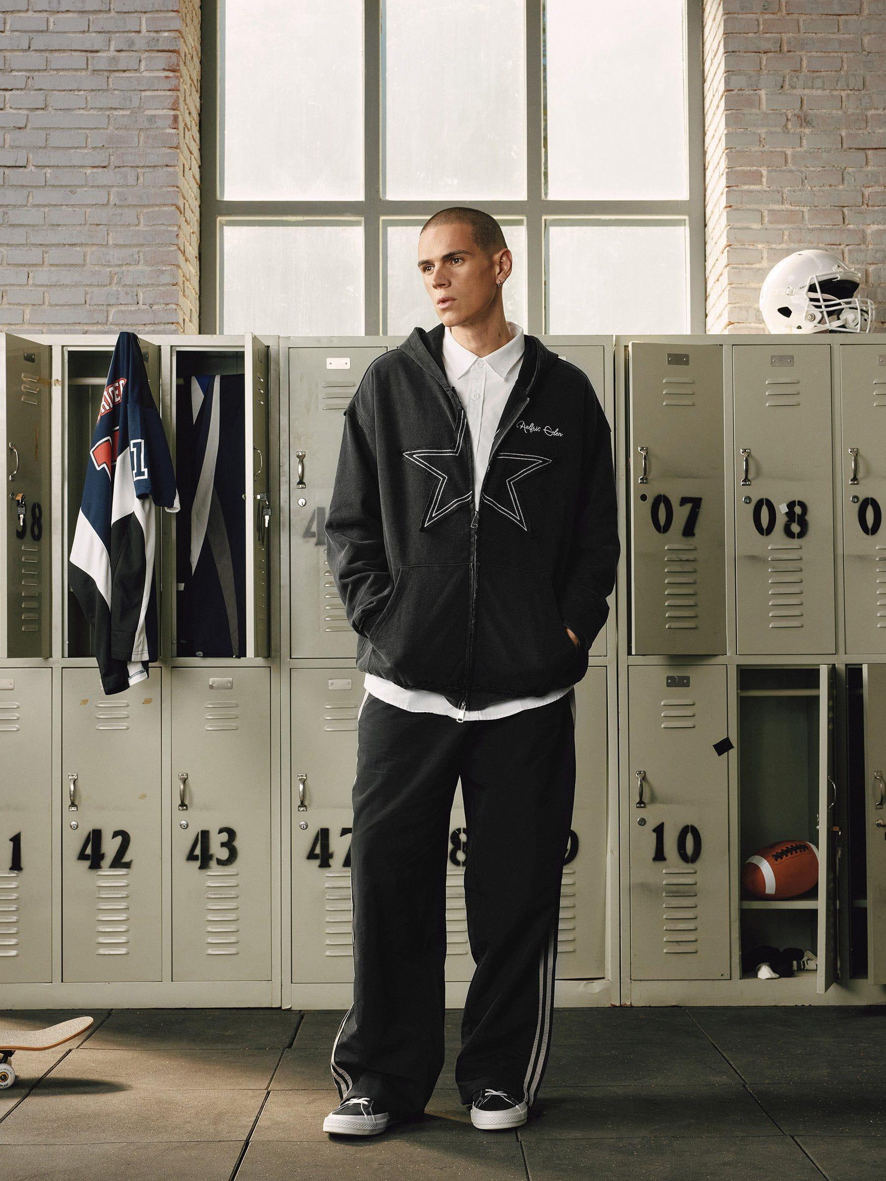 Aelfric Eden Star Applique Zip Up Hoodie Product Image
