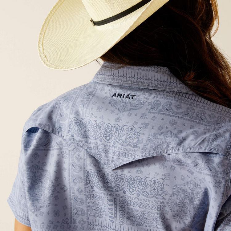 Ariat® Ladies' S/S Blue Paisley VentTEK Button Shirt Product Image