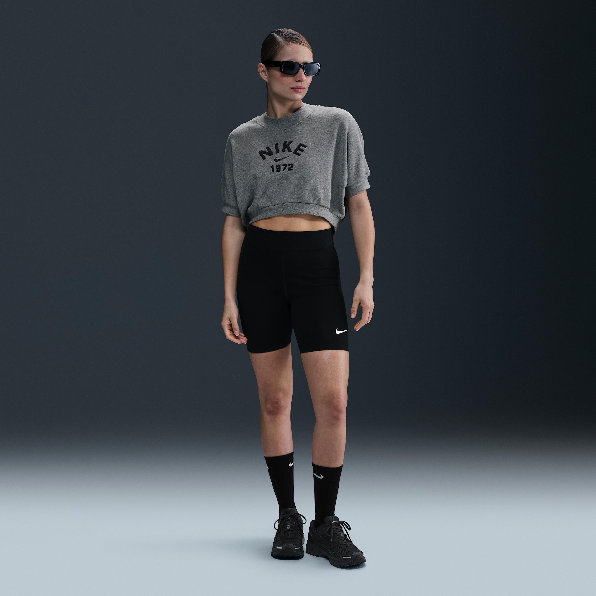 Nike Sportswear Collection Women's Crew-Neck Short-Sleeve Cropped French Terry Top Product Image