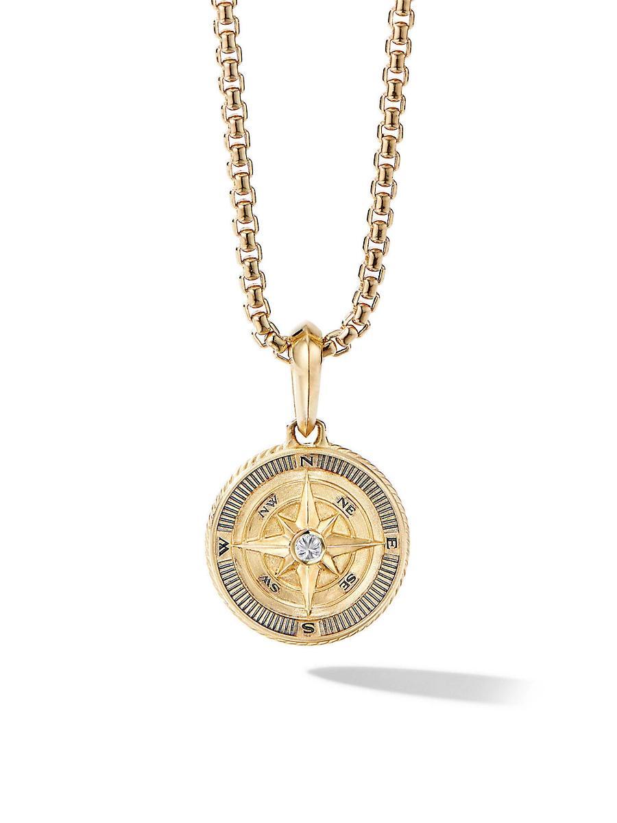 David Yurman 18K Yellow Gold Maritime Compass Amulet with Diamond Product Image