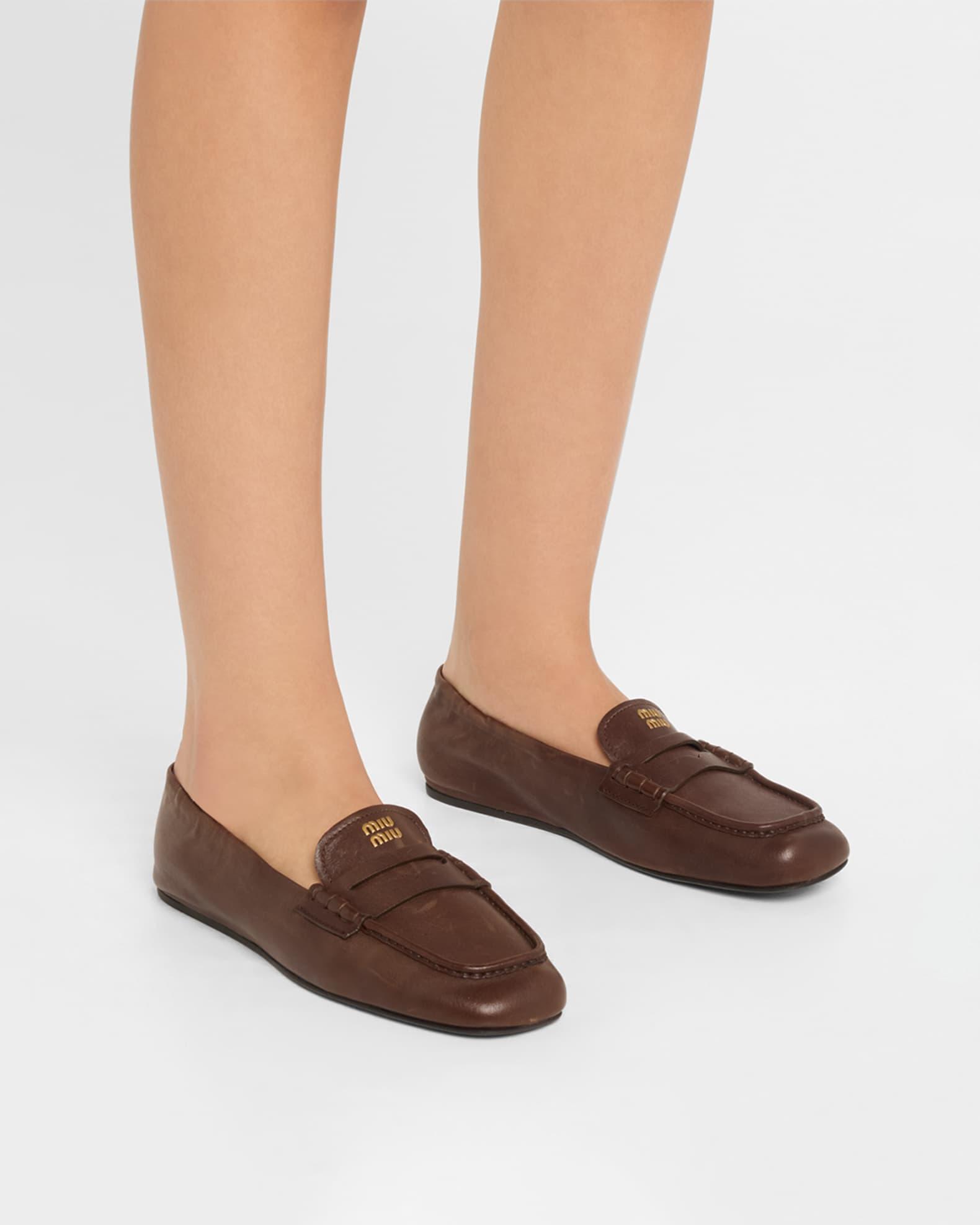 Aviator Leather Penny Loafers Product Image