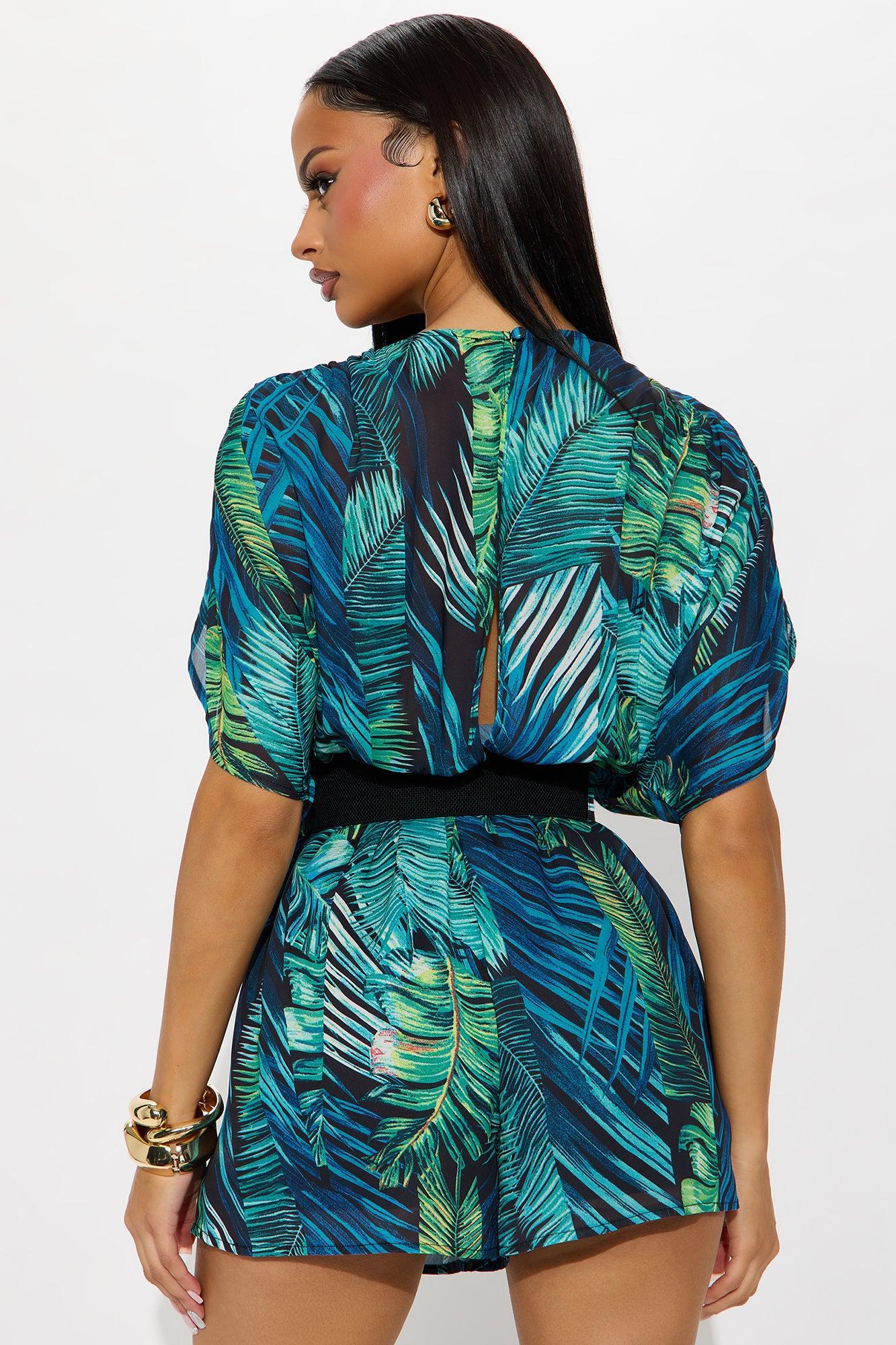 Tropical Breeze Romper - Green/combo Product Image